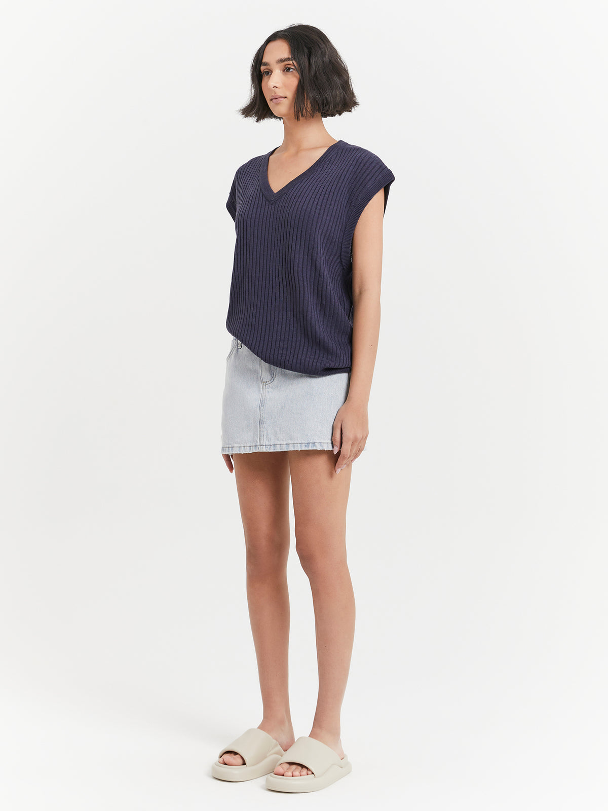 Thrills Sophie Denim Skirt in Faded Dust Blue | Faded Dust Blue