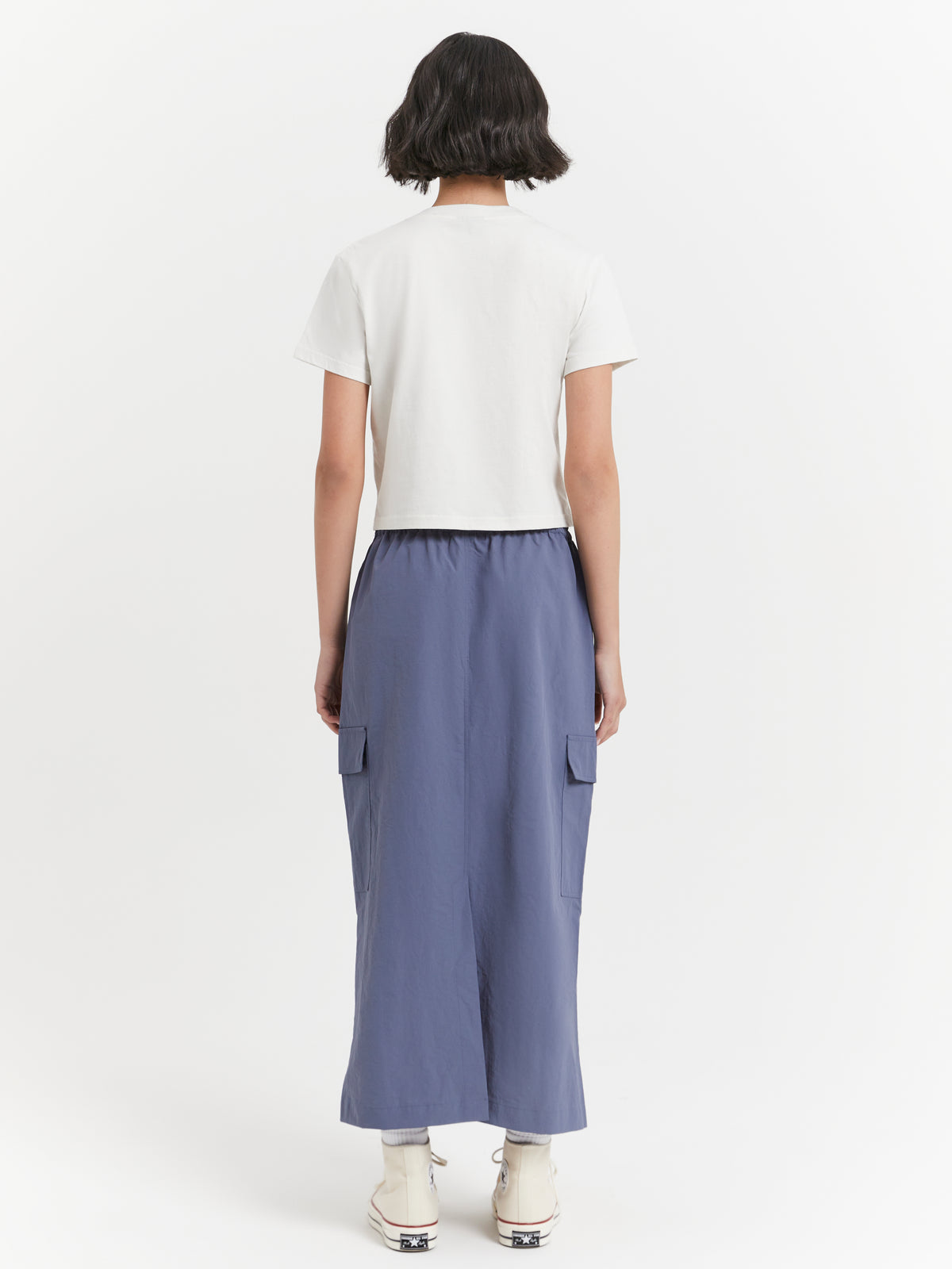 Stussy Nylon Cargo Midi Skirt in Steel Blue | Steel Blue