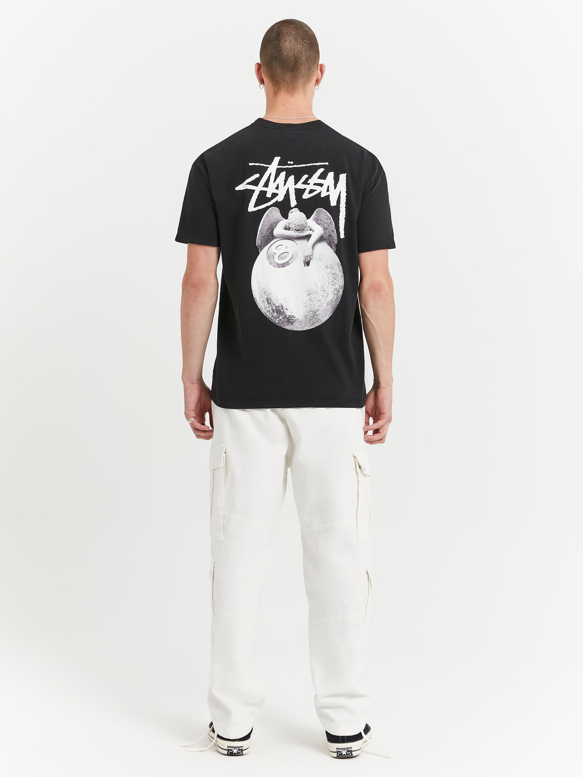 Stussy Angel Heavyweight Short Sleeve T-Shirt in Pigment Black | Pigment Black