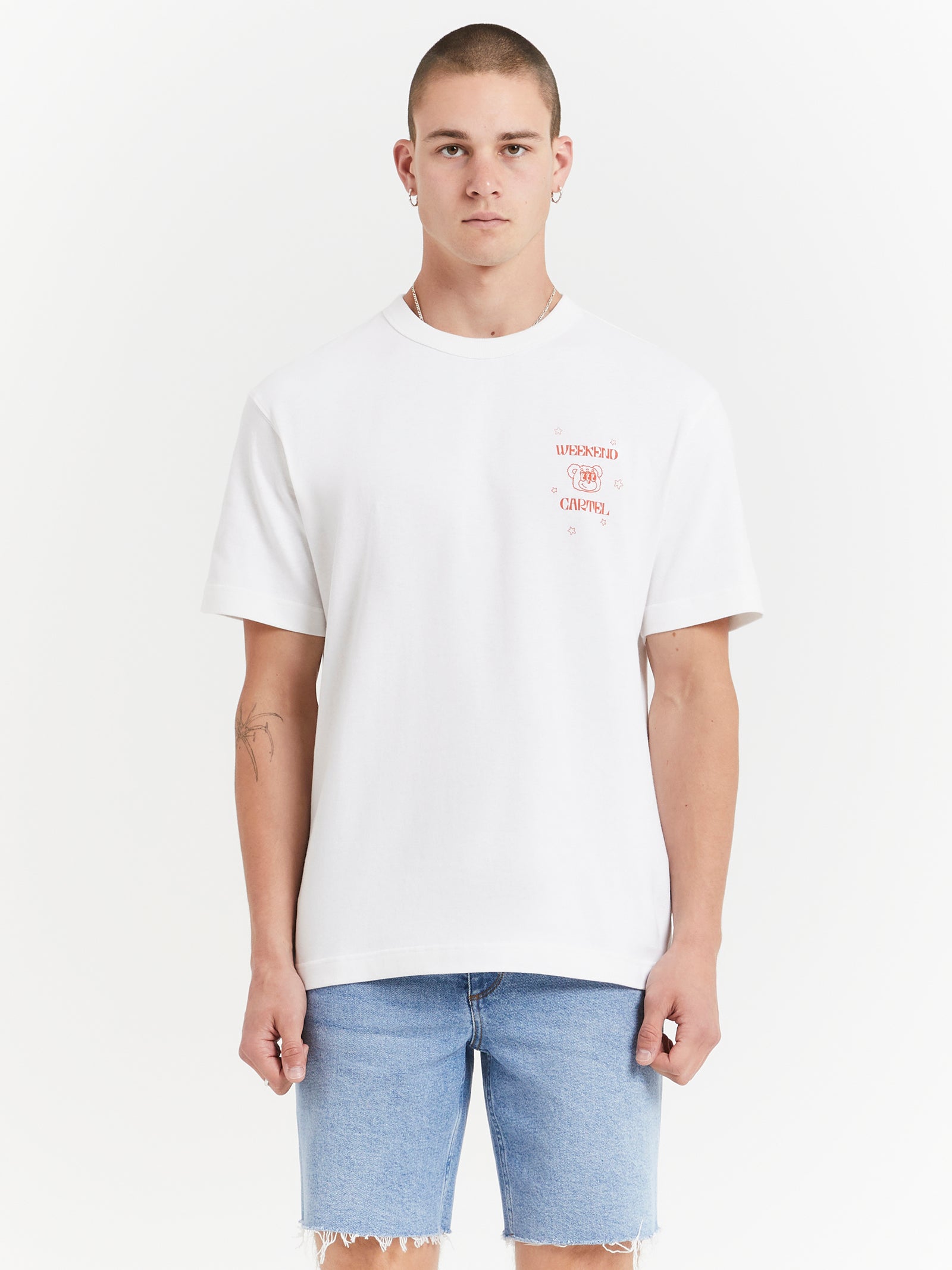 Weekend cartel Kickflip T-Shirt in White White | Glue Store