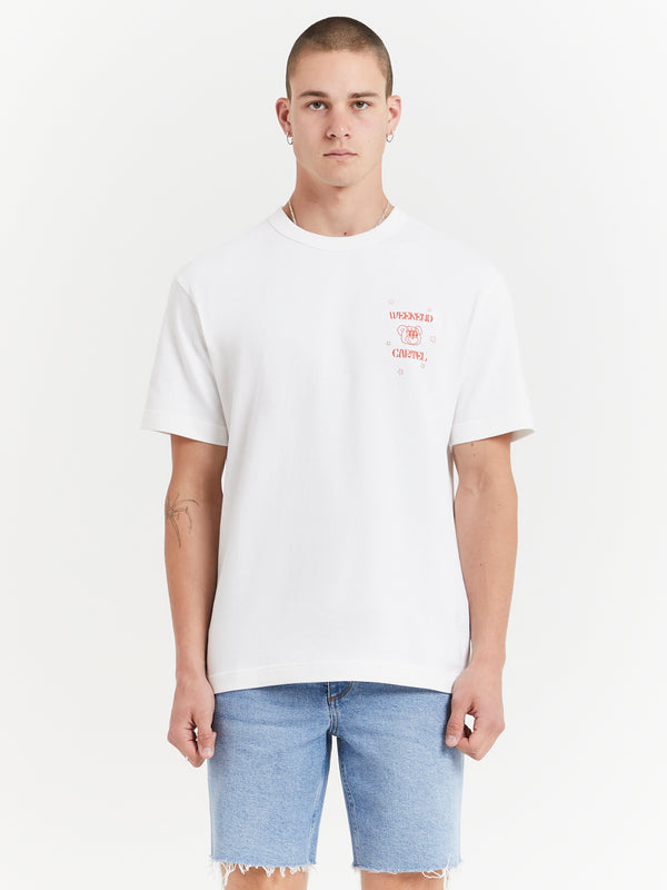 Weekend cartel Kickflip T-Shirt in White White | Glue Store