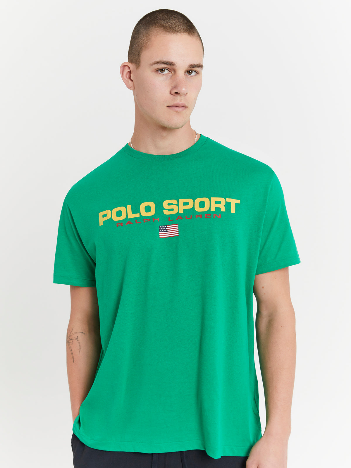 Polo Ralph Lauren Classic Fit Polo Sport Jersey T-Shirt in Stem | Stem