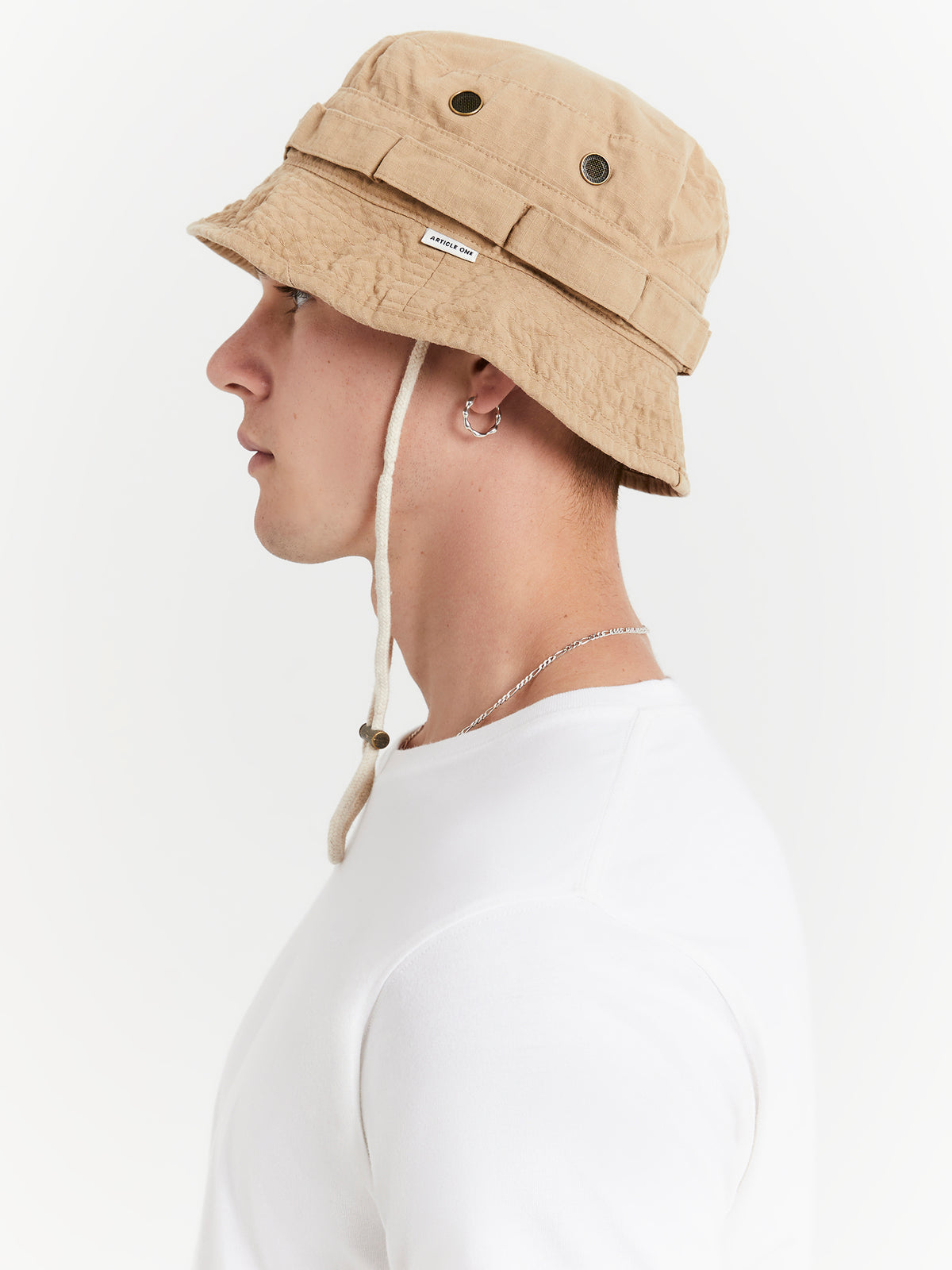 Article One Wyatt Bucket Hat in Creme | Creme