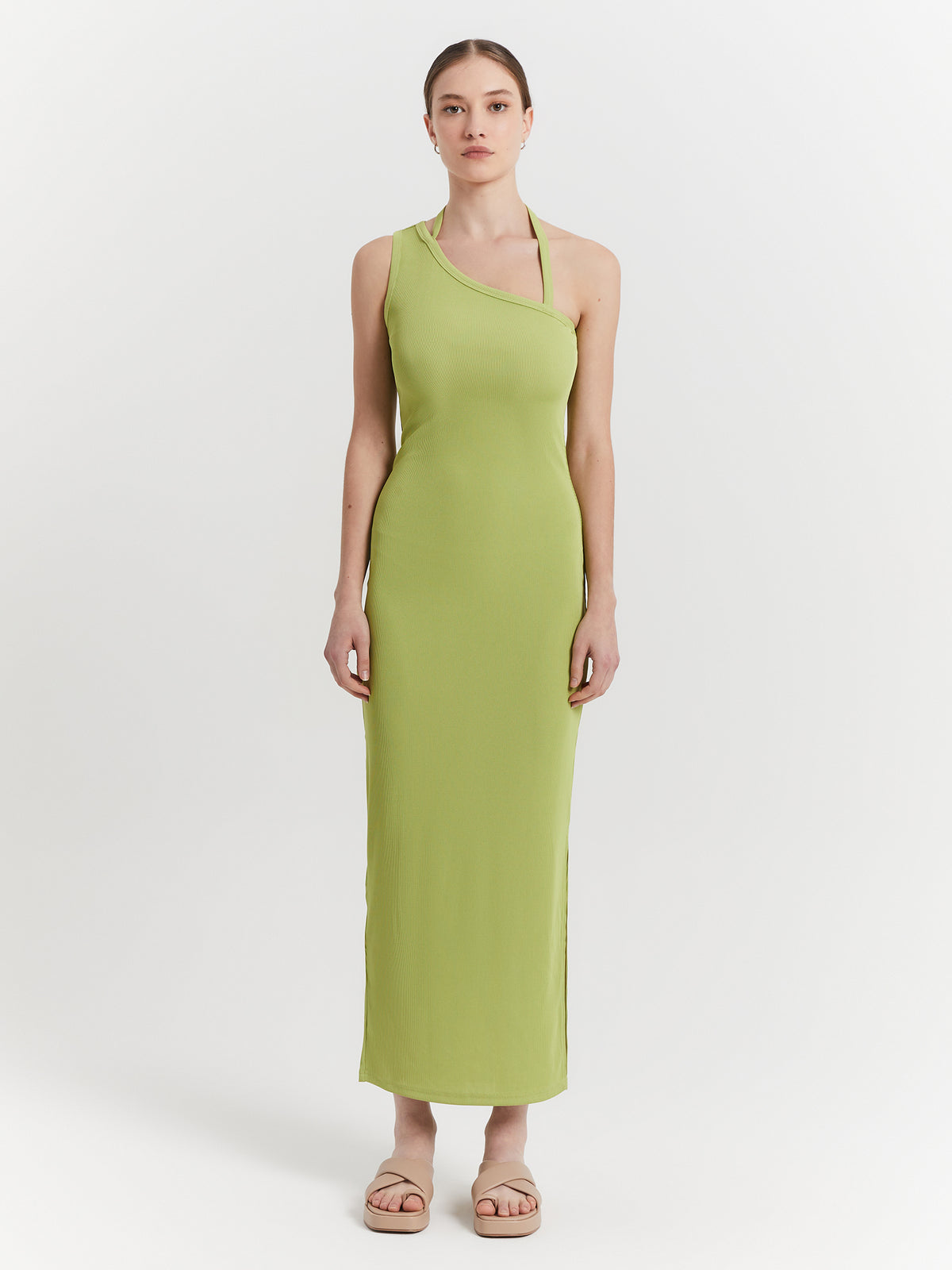 Raef The Label Alden Midi Dress in Green Fig | Green Fig