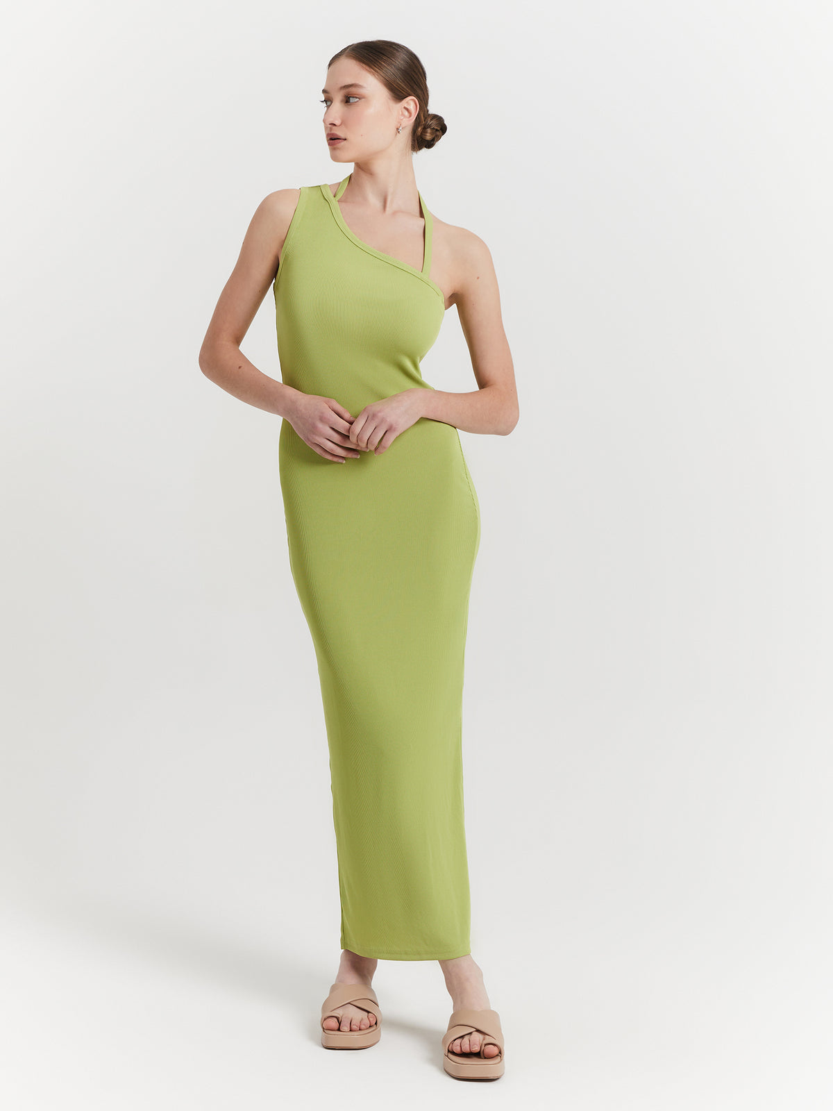 Raef The Label Alden Midi Dress in Green Fig | Green Fig