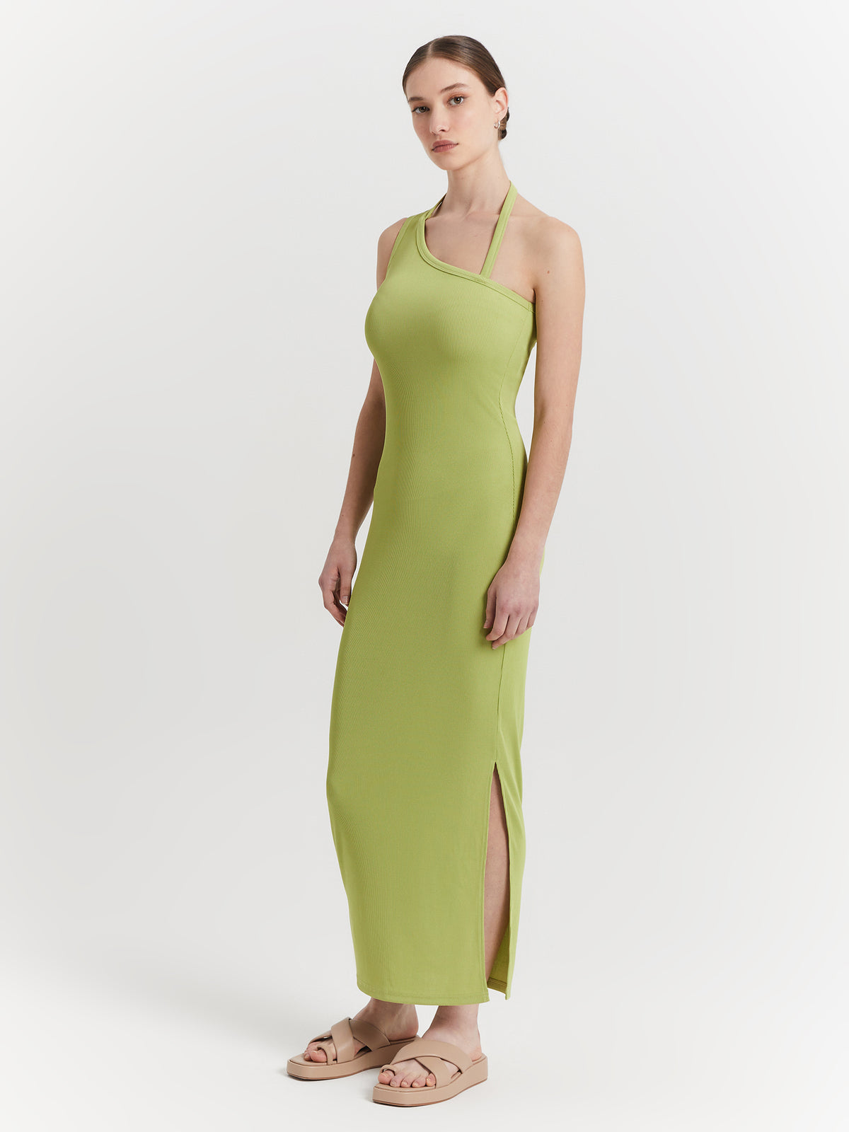 Raef The Label Alden Midi Dress in Green Fig | Green Fig