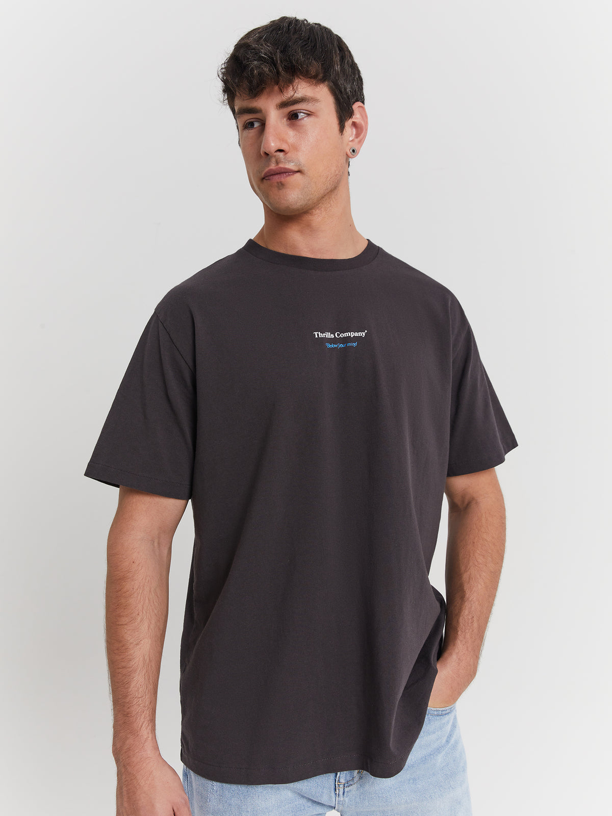 Thrills Above As Below Merch Fit T-Shirt in Anthracite | Anthracite