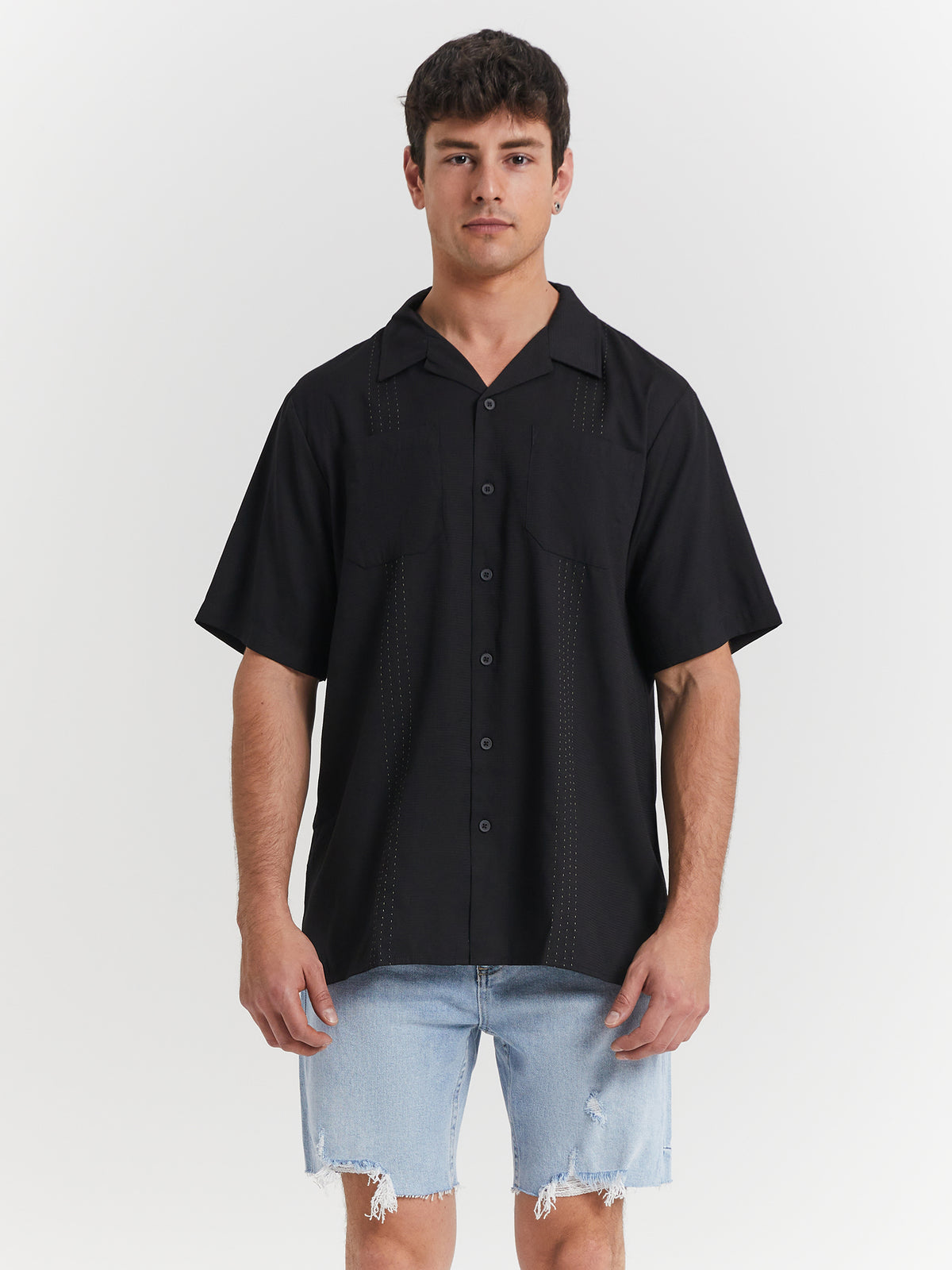 Thrills High Standards Bowling Shirt in Black | Black