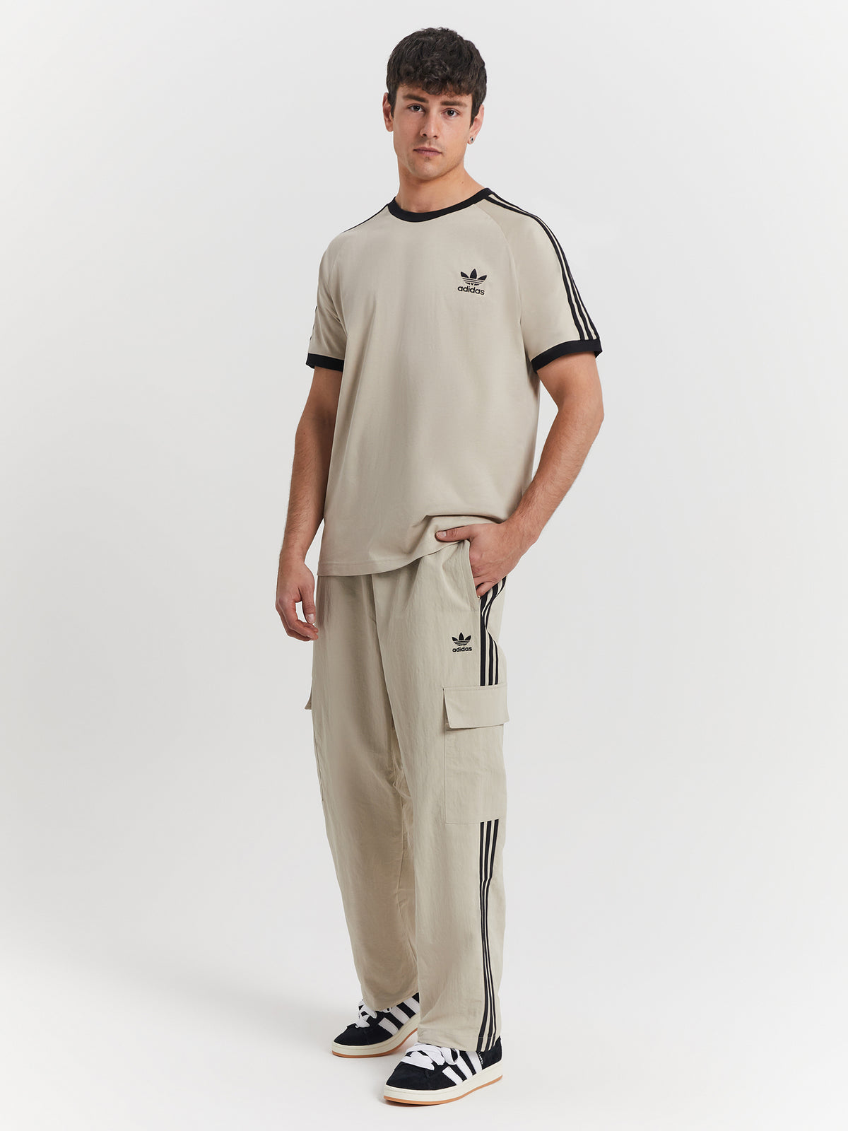 Adidas Adicolor Classics Three Stripes Cargo Pants in Wonder Beige | Beige