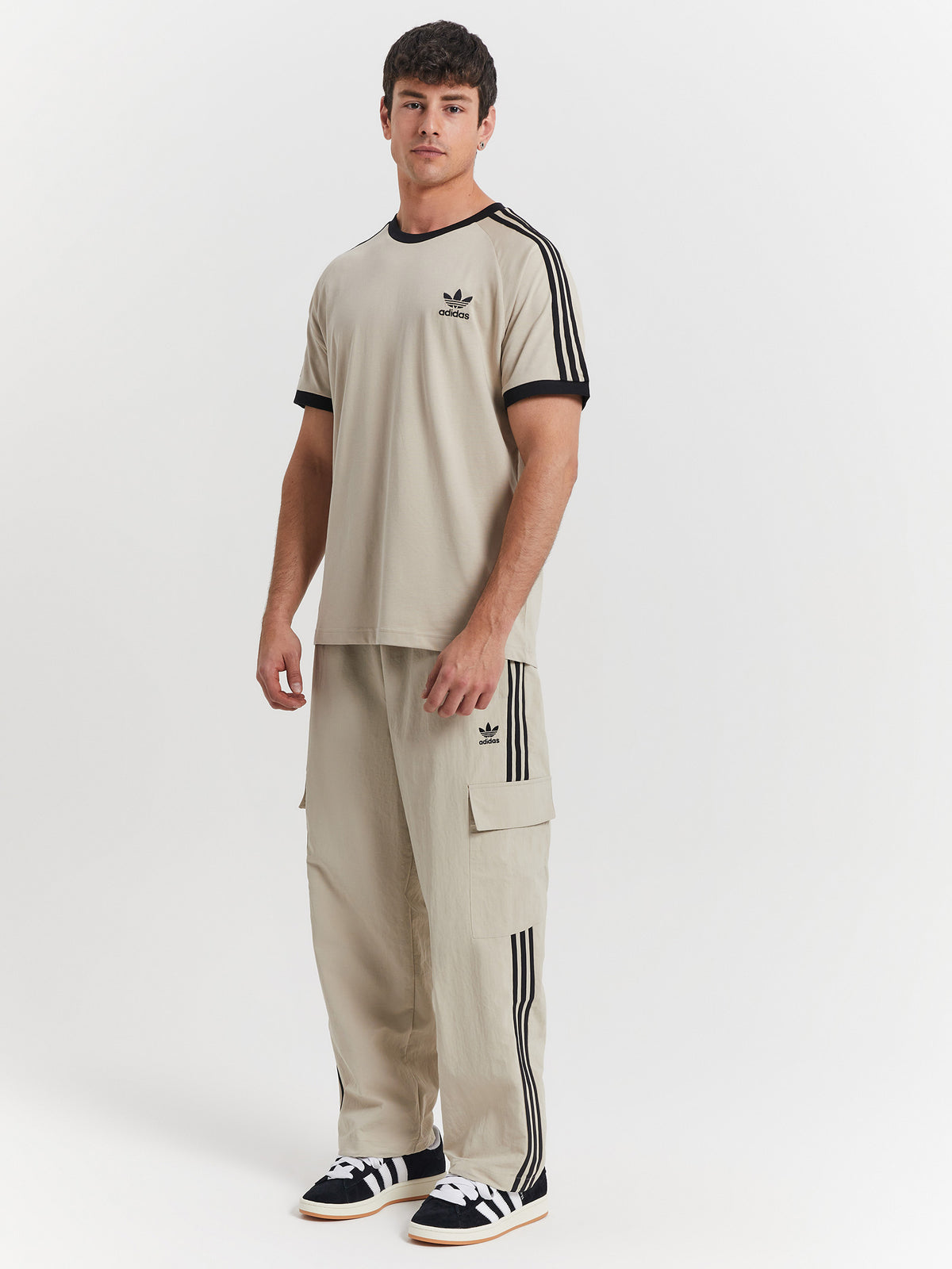 Adidas Adicolor Classics Three Stripes Cargo Pants in Wonder Beige | Beige