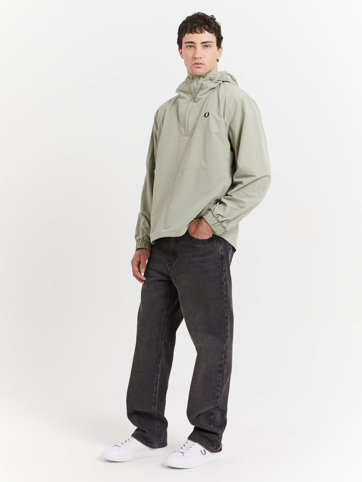 Fred Perry Overhead Shell Jacket in Seagrass | Seagrass