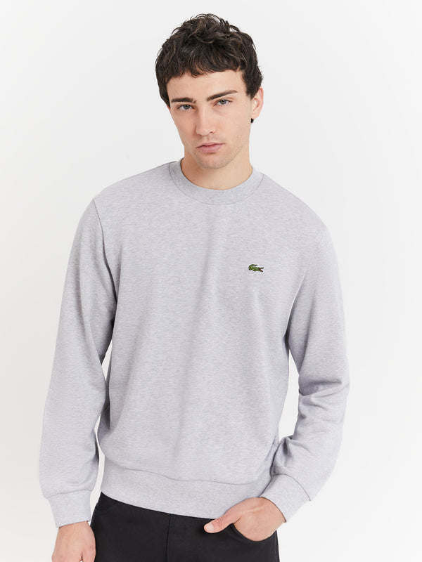 Lacoste Essential NB Crew Jumper in Silver Silver | Glue Store