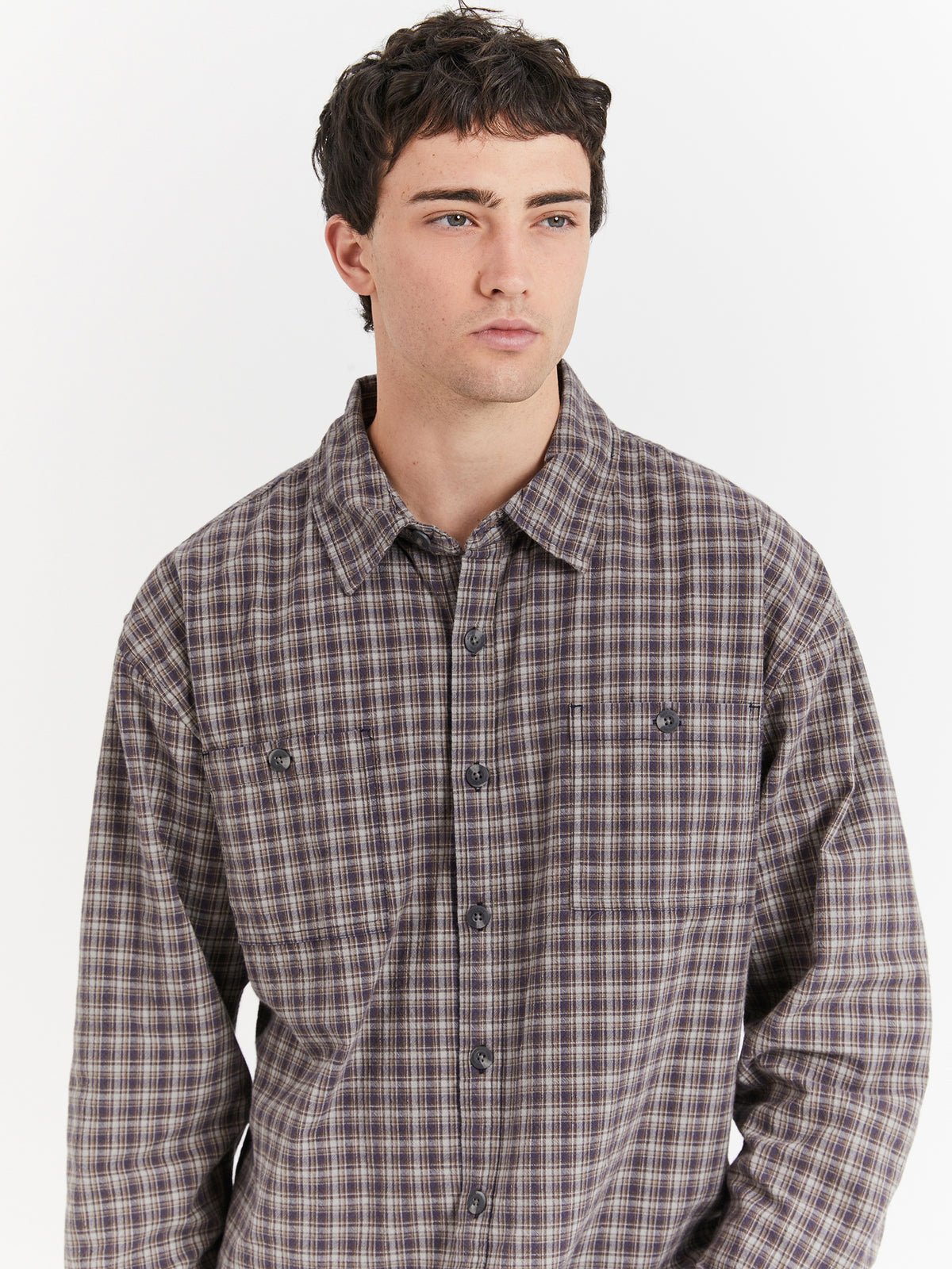 Article One Drew Long Sleeve Shirt in Storm | Storm