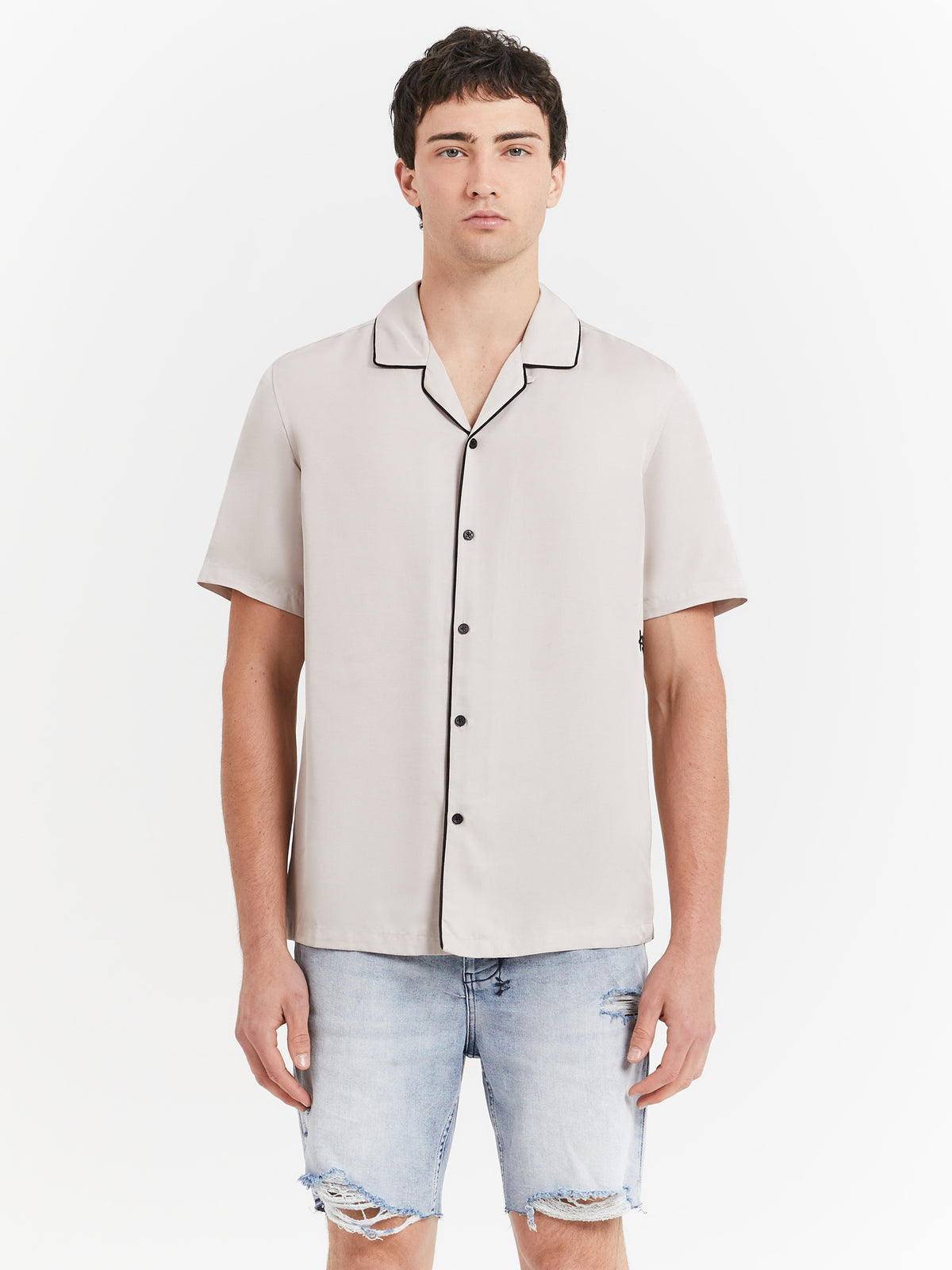 Ksubi Downtown Short Sleeve Shirt in Grey | Grey