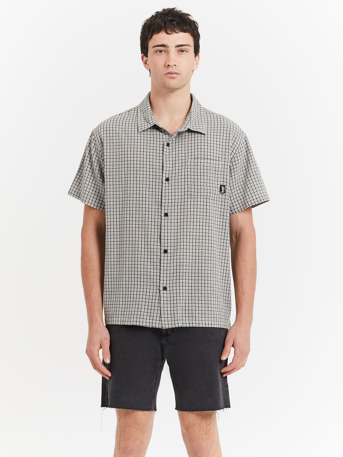 Stussy Kemp Check Shirt in Slate Blue | Slate Blue