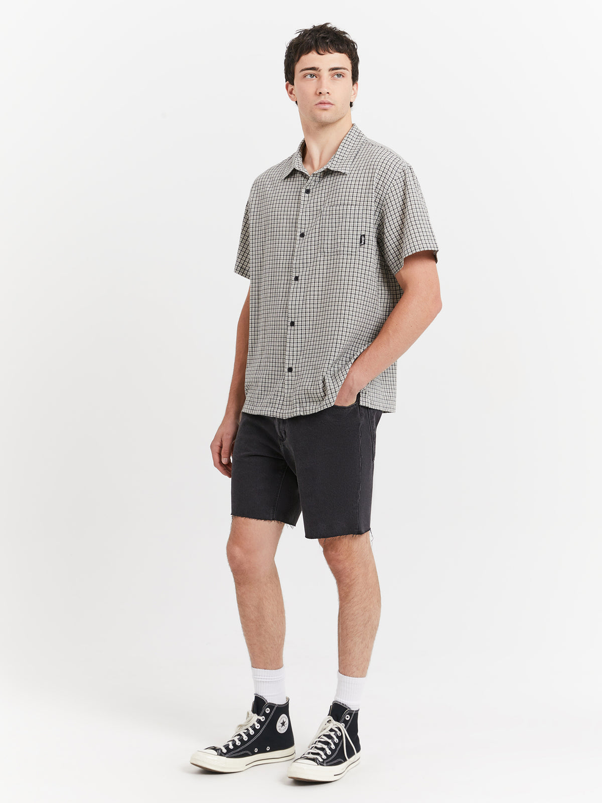 Stussy Kemp Check Shirt in Slate Blue | Slate Blue