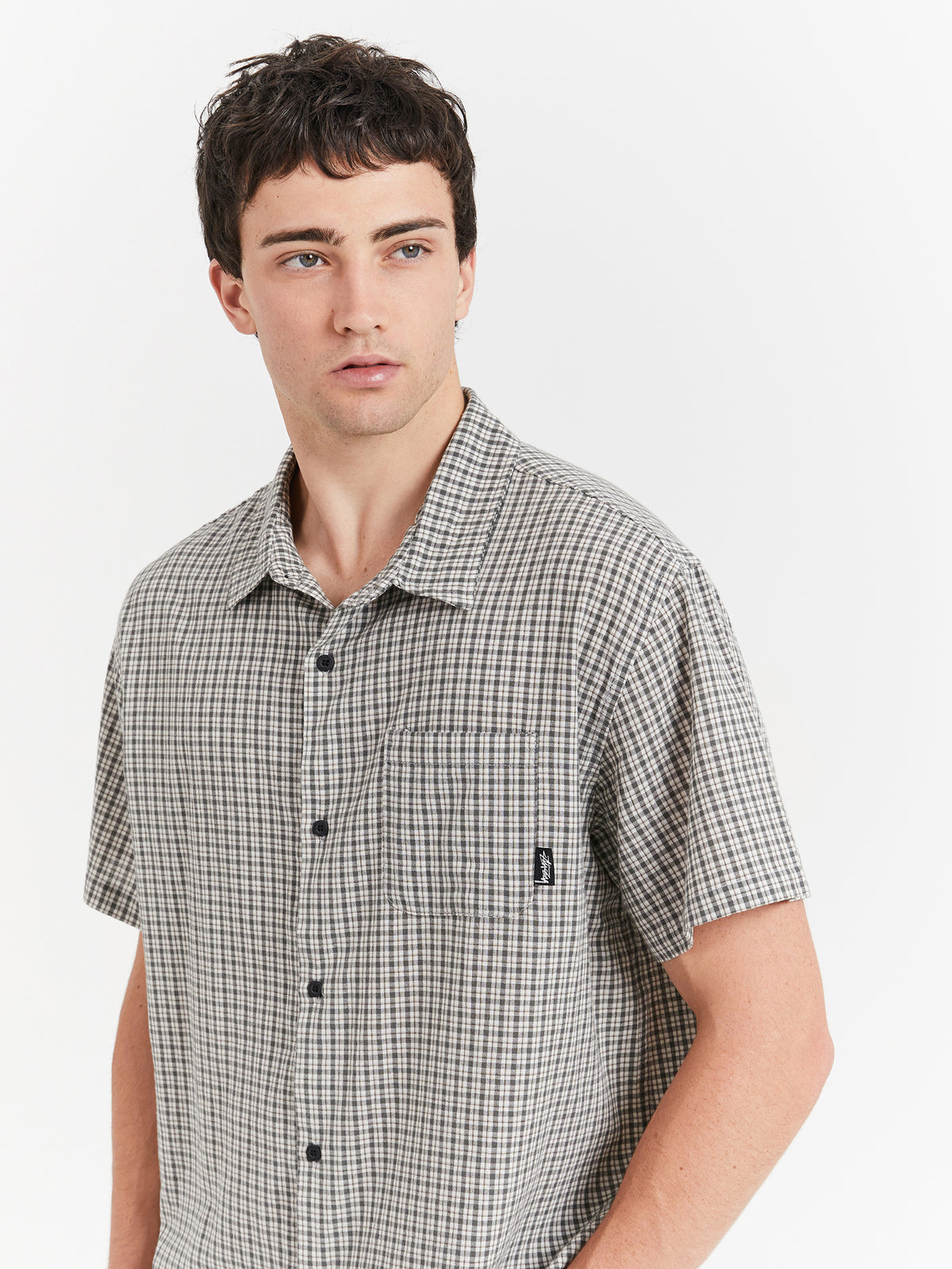 Stussy Kemp Check Shirt in Slate Blue | Slate Blue