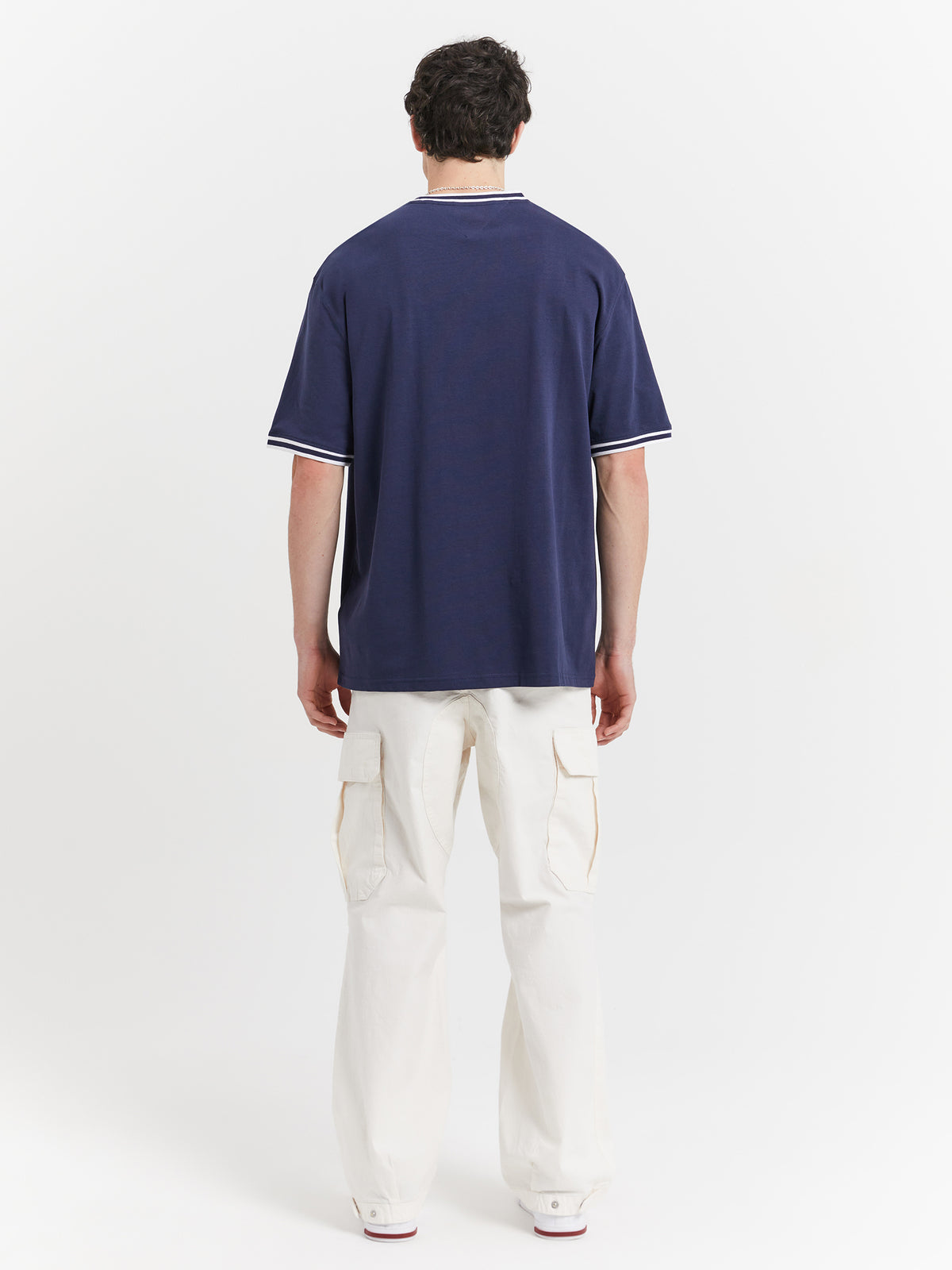 Tommy Hilfiger Skater Rib Detail T-Shirt in Twilight Navy | Twilight Navy