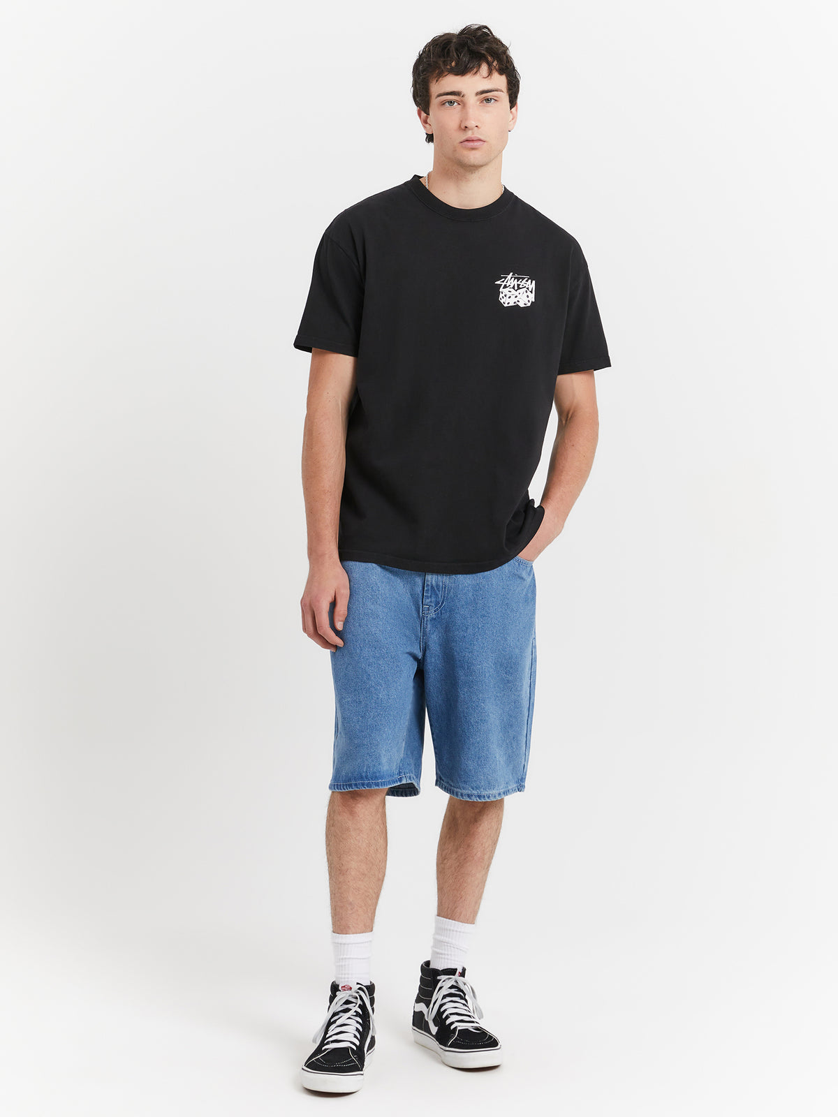 Stussy Pair Of Dice Heavyweight T-Shirt in Pigment Black | Pigment Black