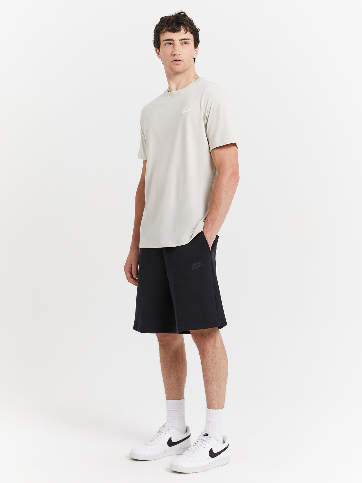 Nike Sportswear Club T-Shirt in Light Bone | Light Bone