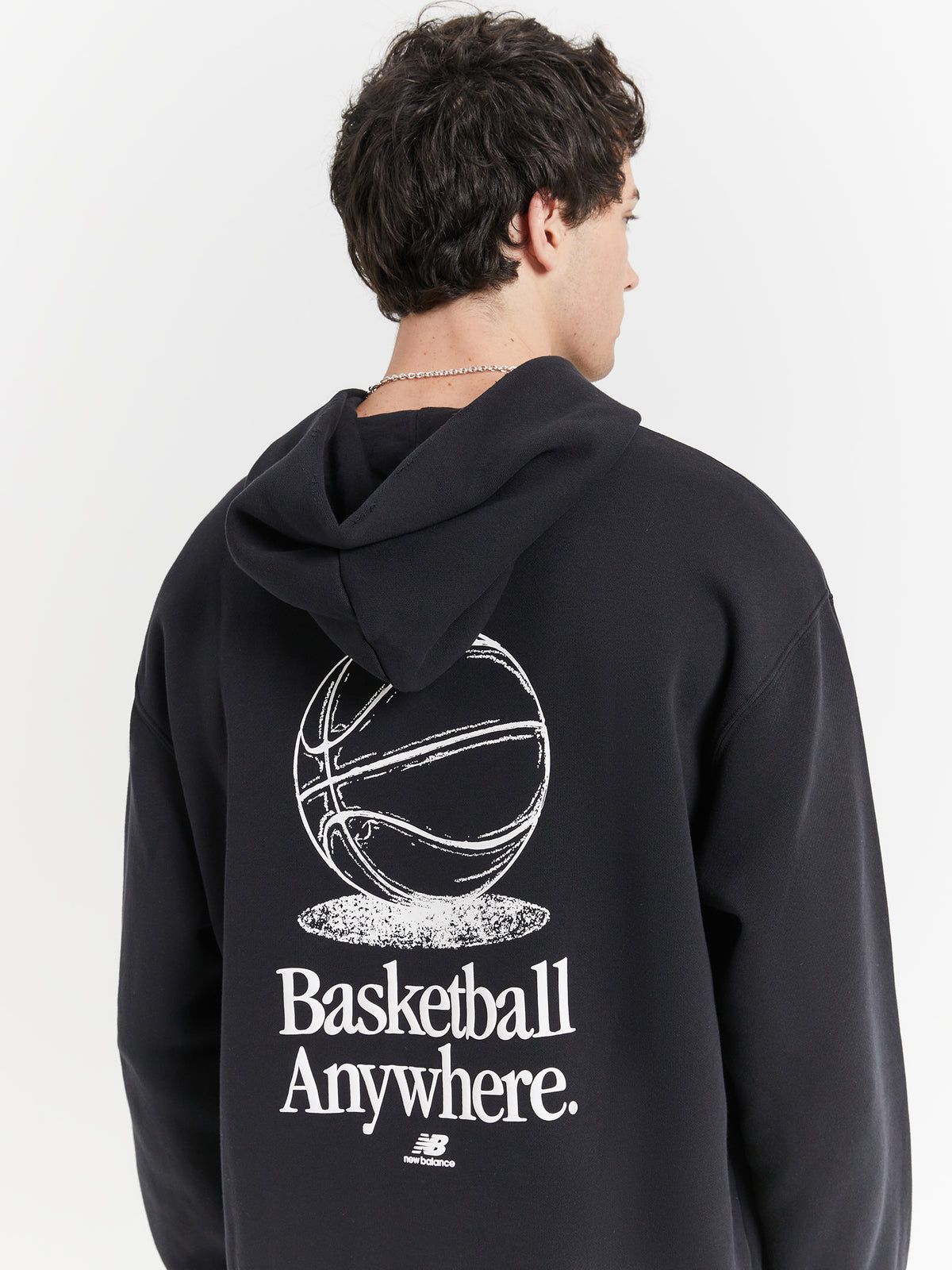 New Balance Hoops Fleece Hoodie in Black | Black