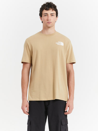 Short Sleeve Box T-Shirt in Khaki Stone Black