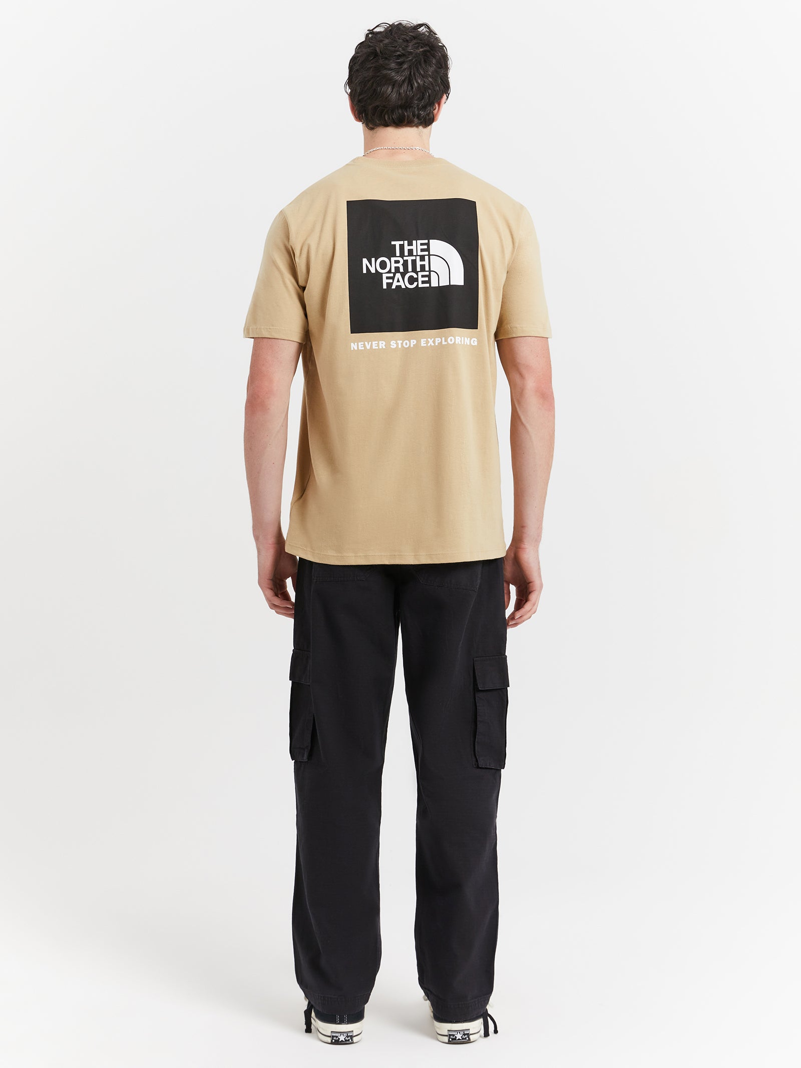 Short Sleeve Box T-Shirt in Khaki Stone Black