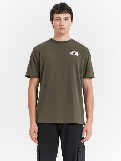 Short Sleeve Box T-Shirt in Green & TNF Black