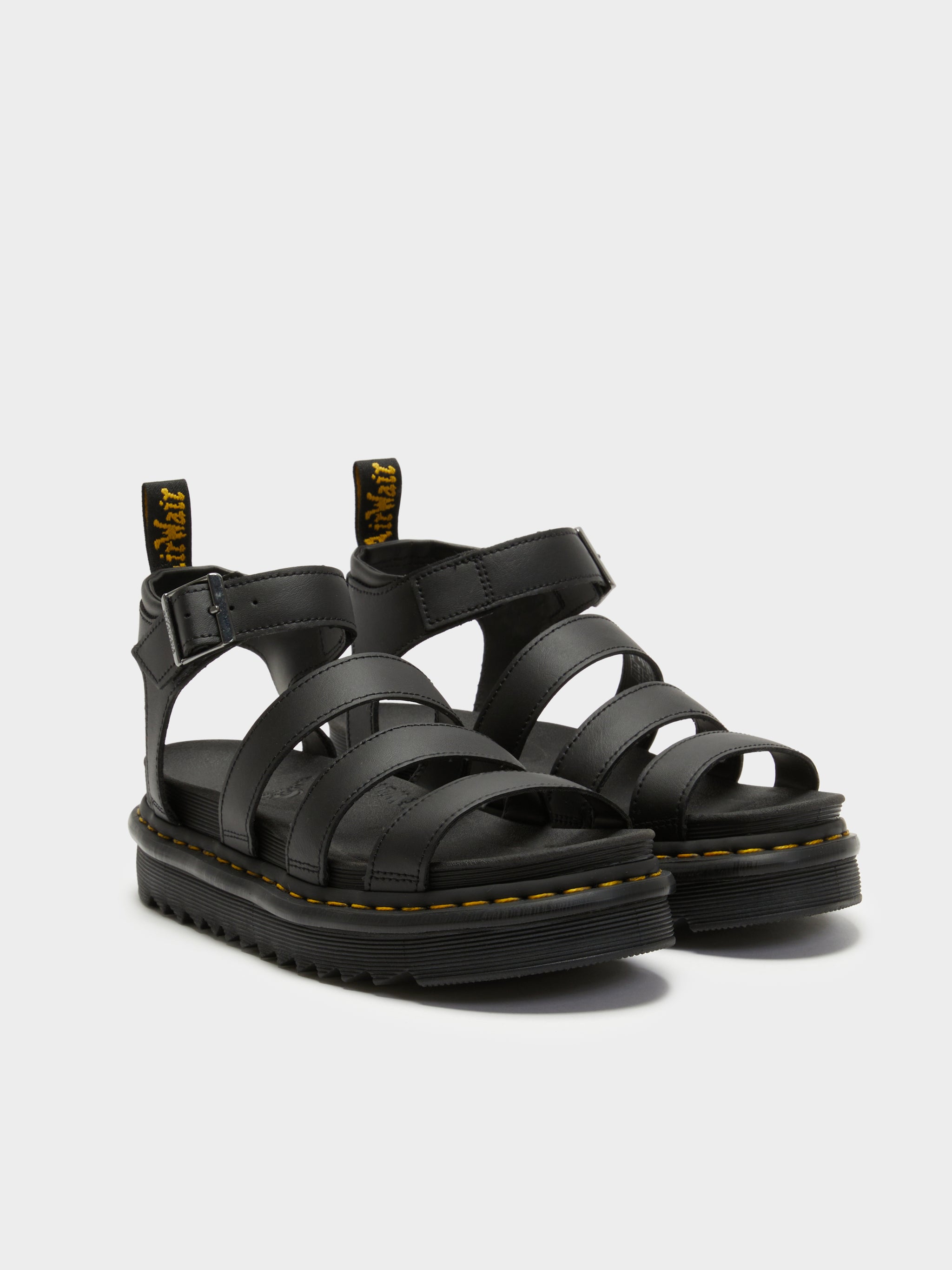 Dr martens Blaire 3 Strap Sandals in Black Black | Glue Store