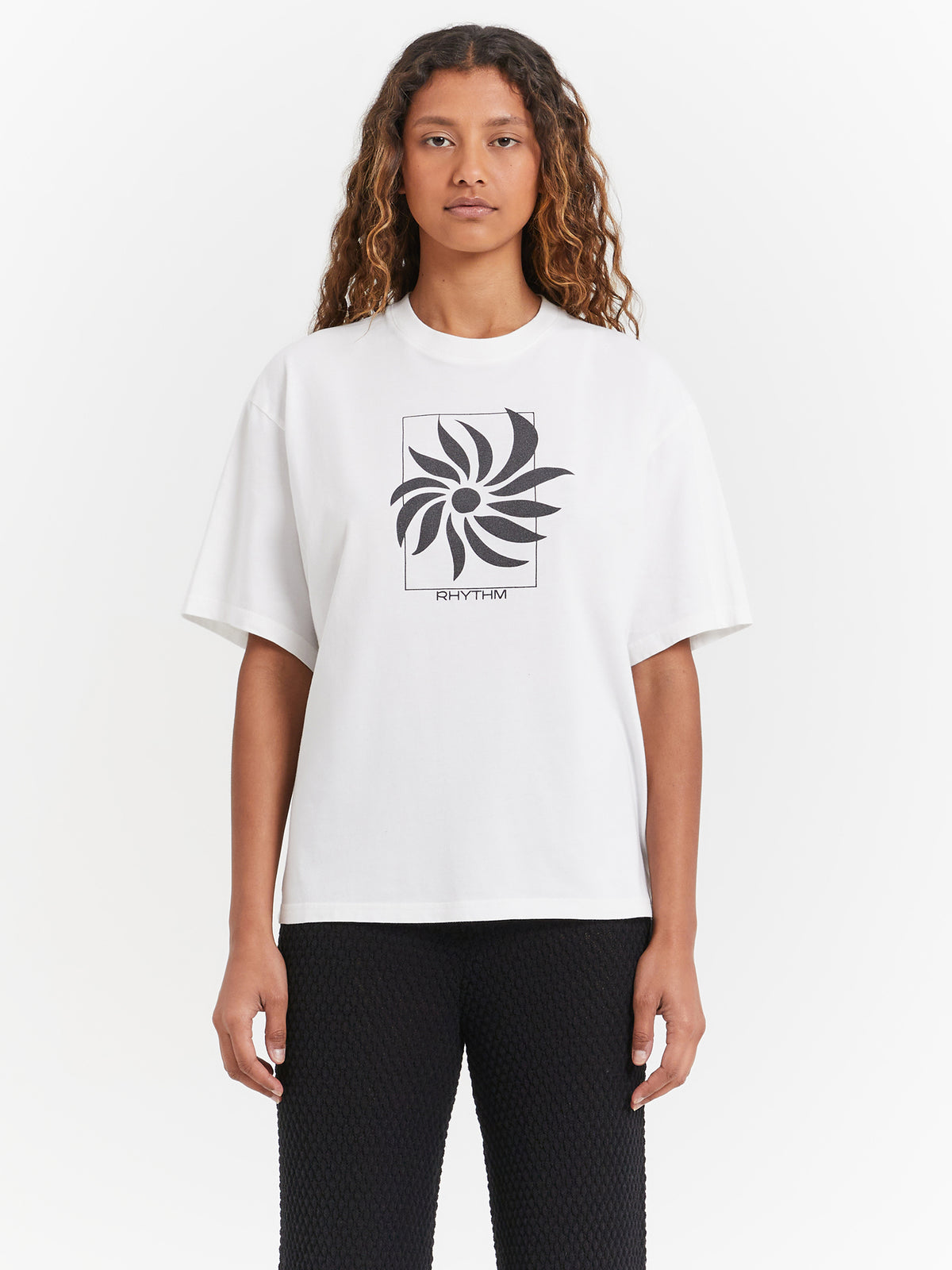 Rhythm Sun Dial Oversized T-Shirt in White | White