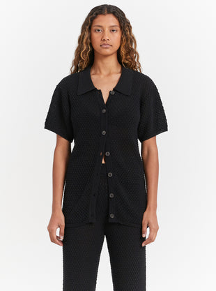 Joni Knit Shirt in Black