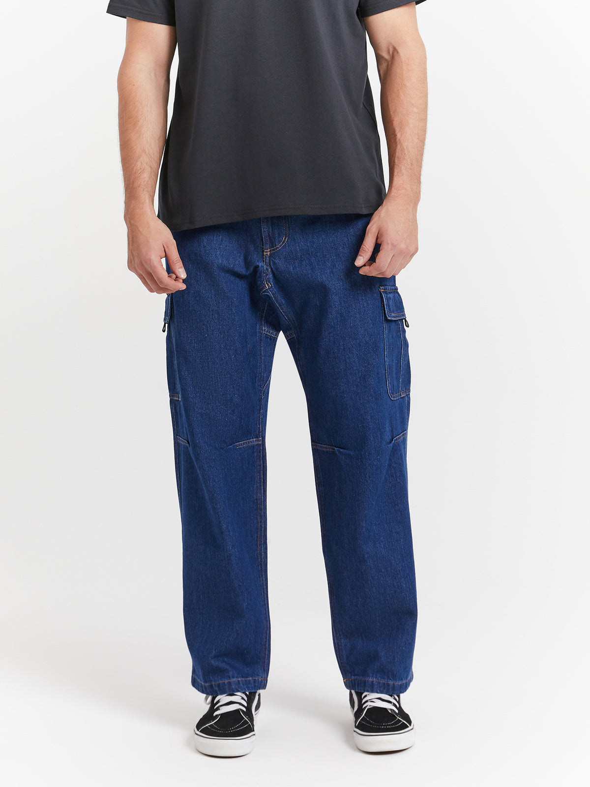 Gramicci Denim Loose Cargo Pants in Mid Indigo | Mid Indigo