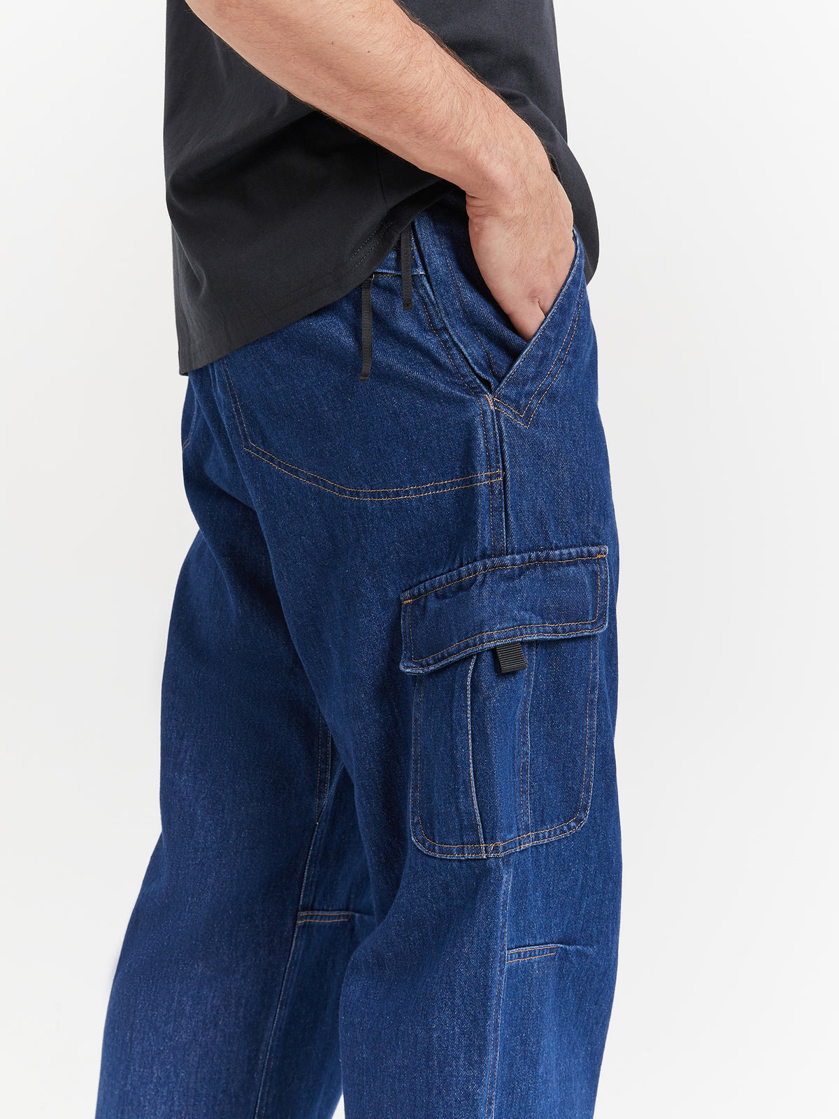 Gramicci Denim Loose Cargo Pants in Mid Indigo | Mid Indigo