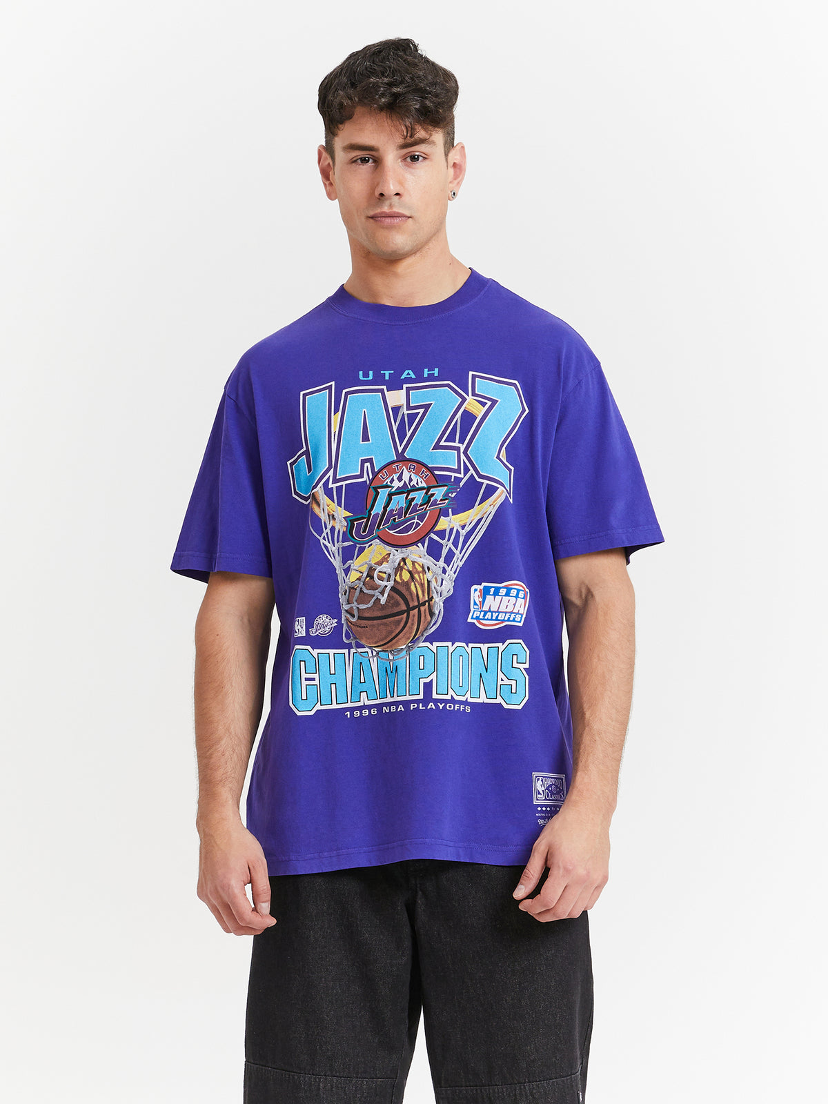 Mitchell & Ness Utah Jazz Nothing But Net T-Shirt in Jazz Purple | Purple