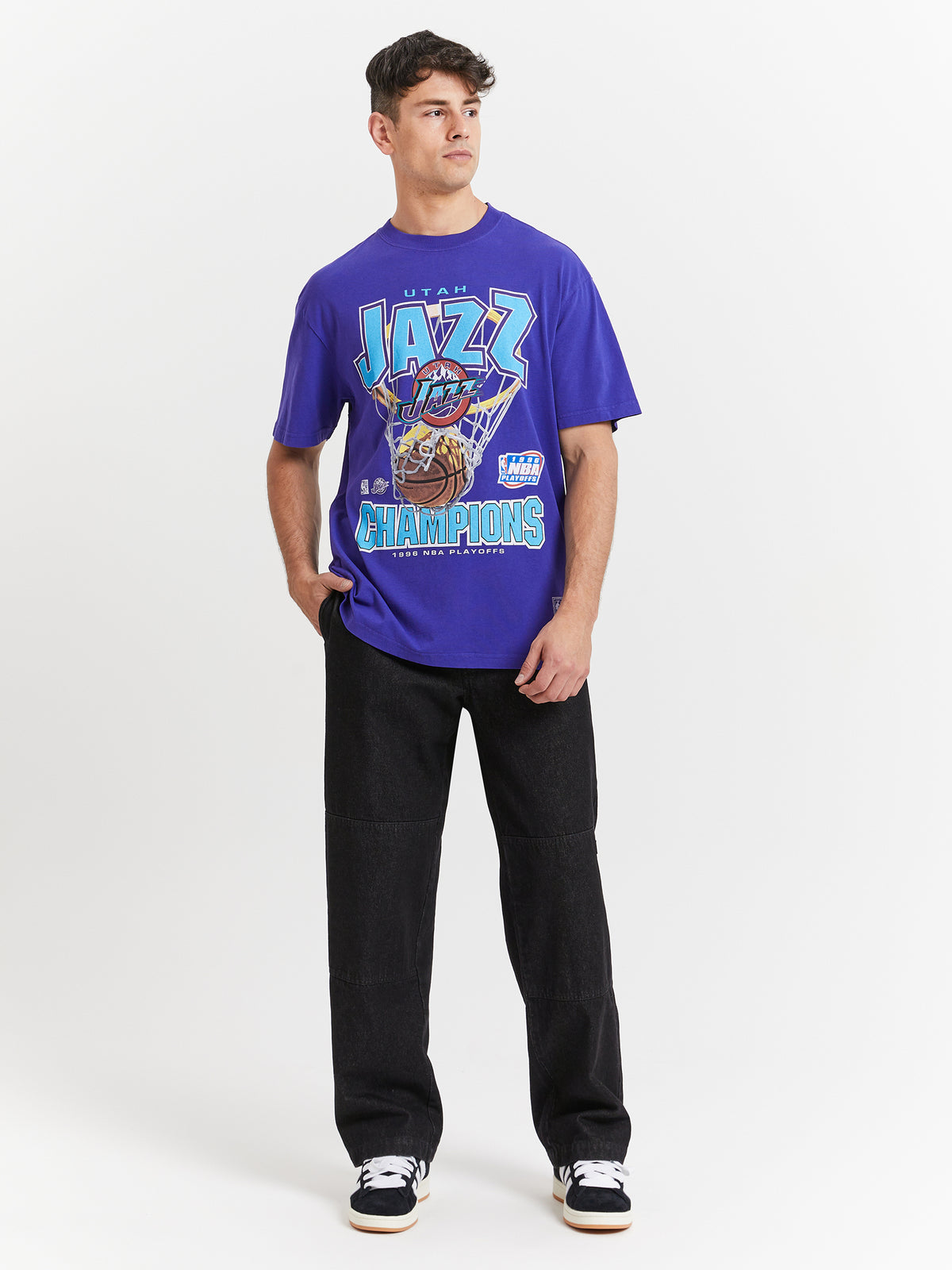 Mitchell & Ness Utah Jazz Nothing But Net T-Shirt in Jazz Purple | Purple