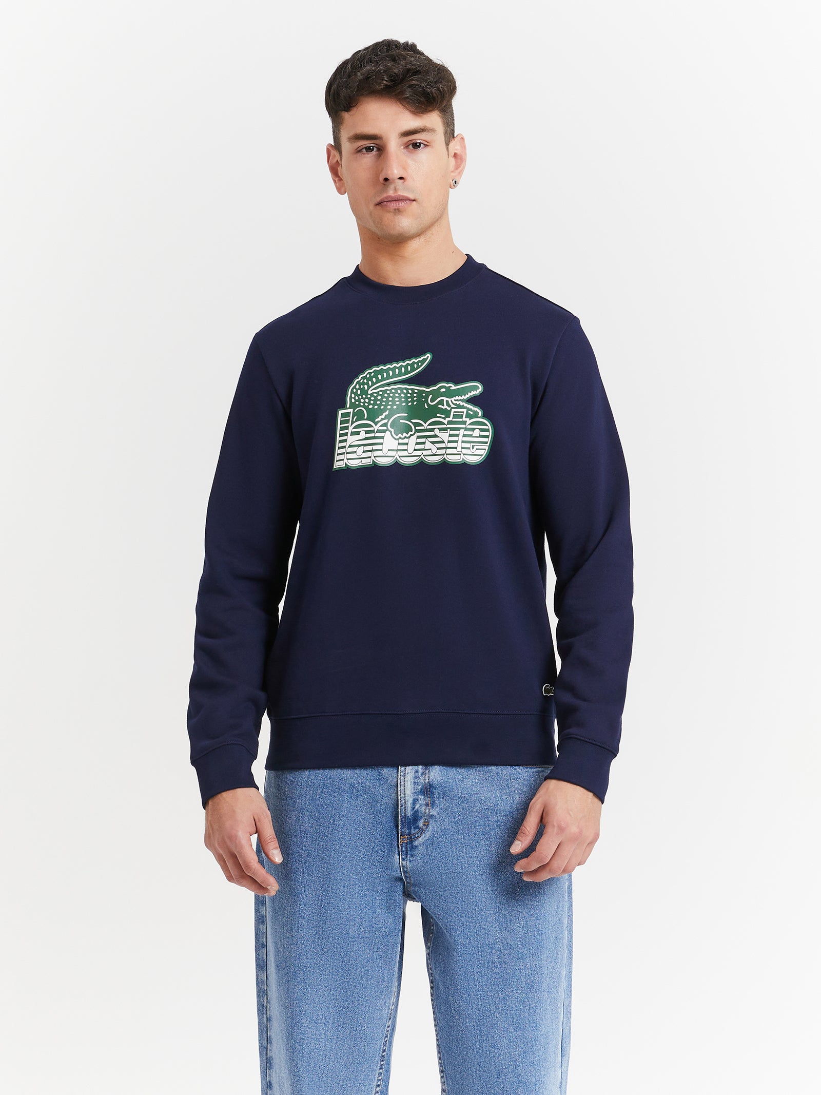 Lacoste Neo Heritage Crew Neck Sweat in Navy Navy | Glue Store