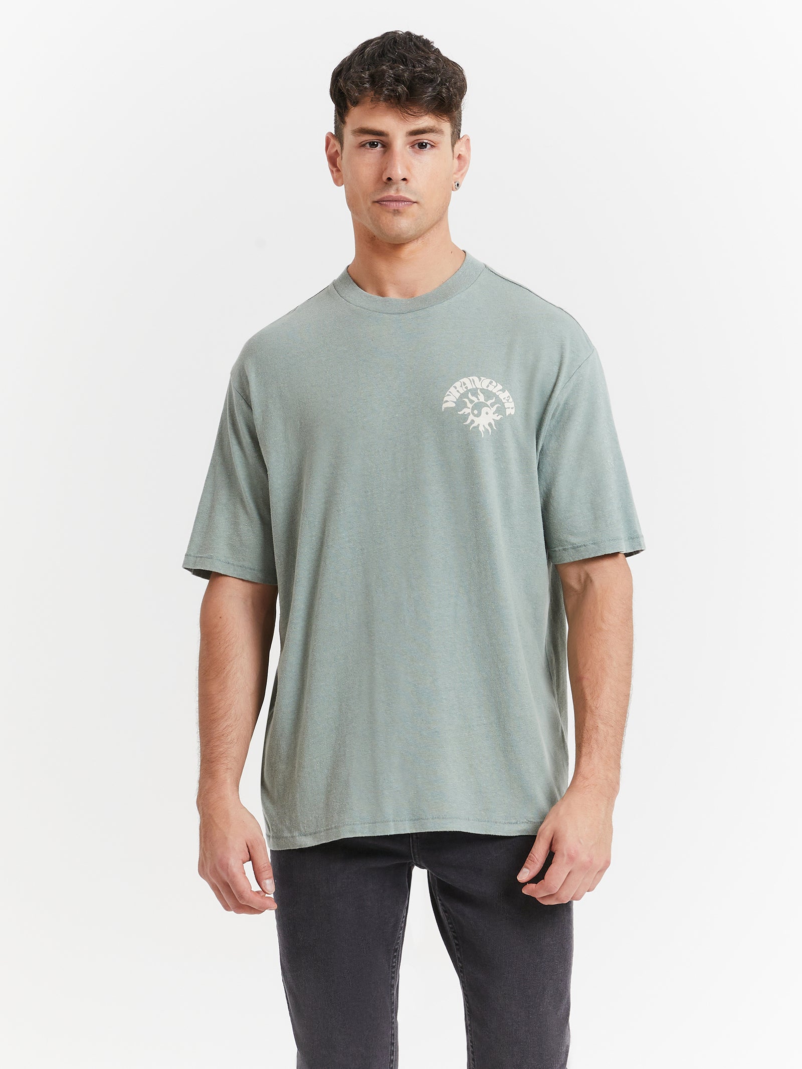 Wrangler Sun Yin Slacker T-Shirt in Washed Jade | Glue Store