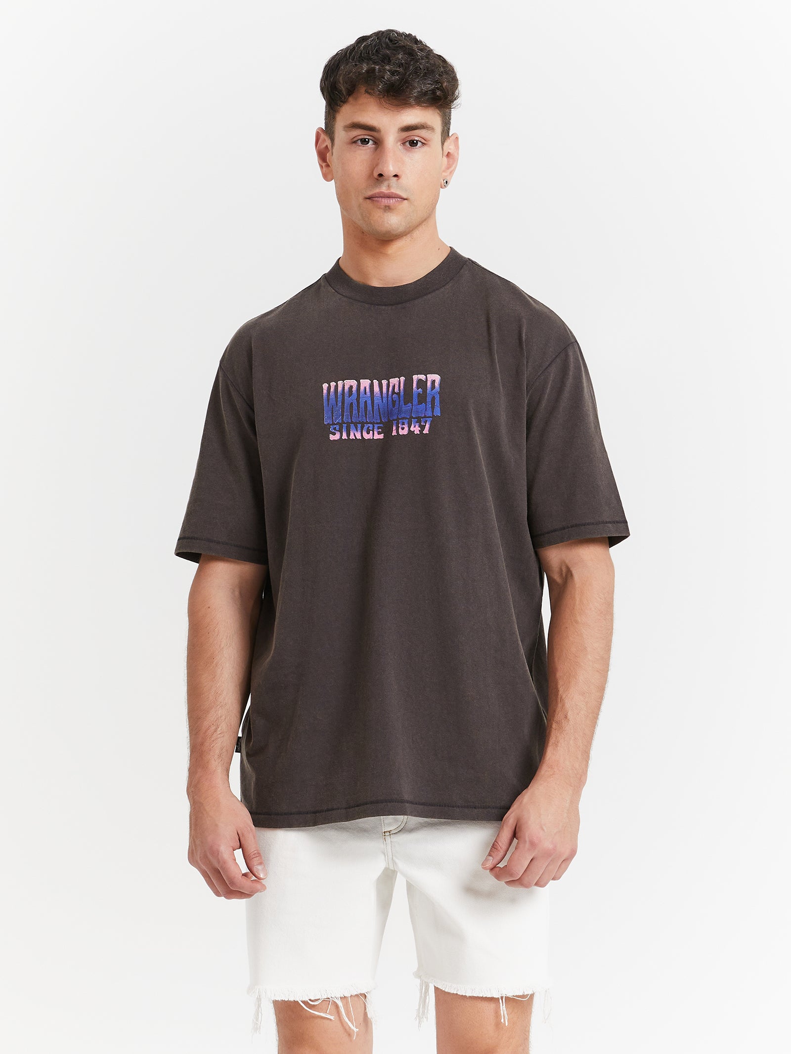 Mind Store Slacker Glue Worn Black T-Shirt Mirage - in
