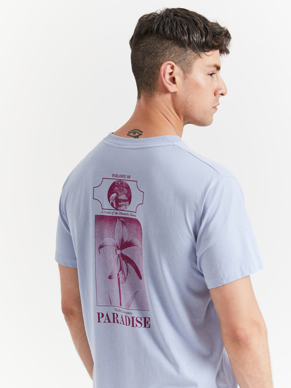 Thrills Portrait Of Paradise Merch Fit T-Shirt in Sky Blue | Sky Blue