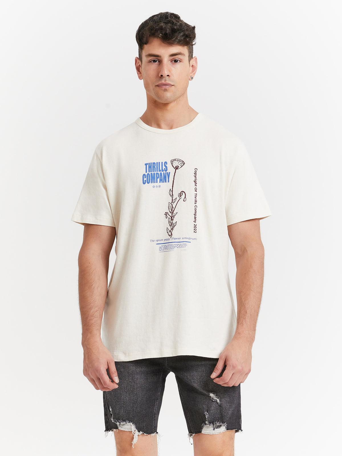 Thrills Hemp Natural Effects Merch Fit T-Shirt in Unbleached | Unbleached