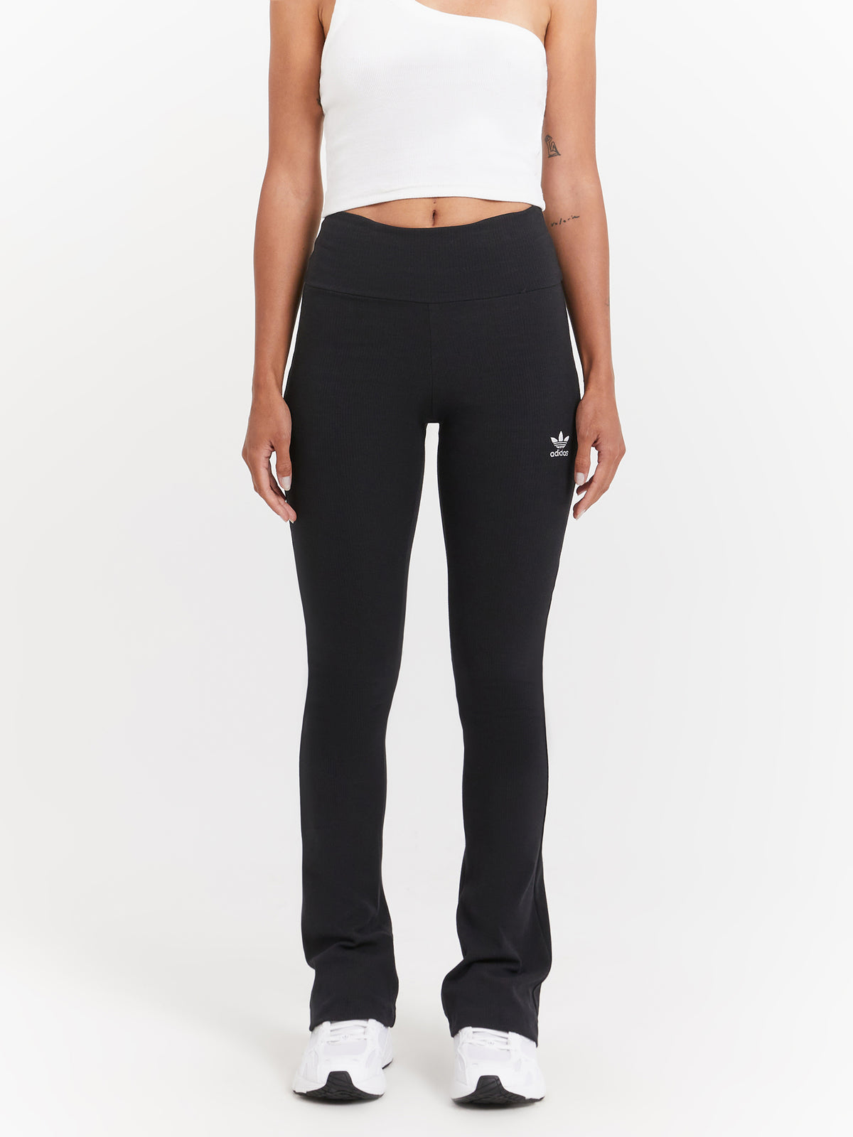 Adidas Essentials Rib Flared Pants in Black | Black