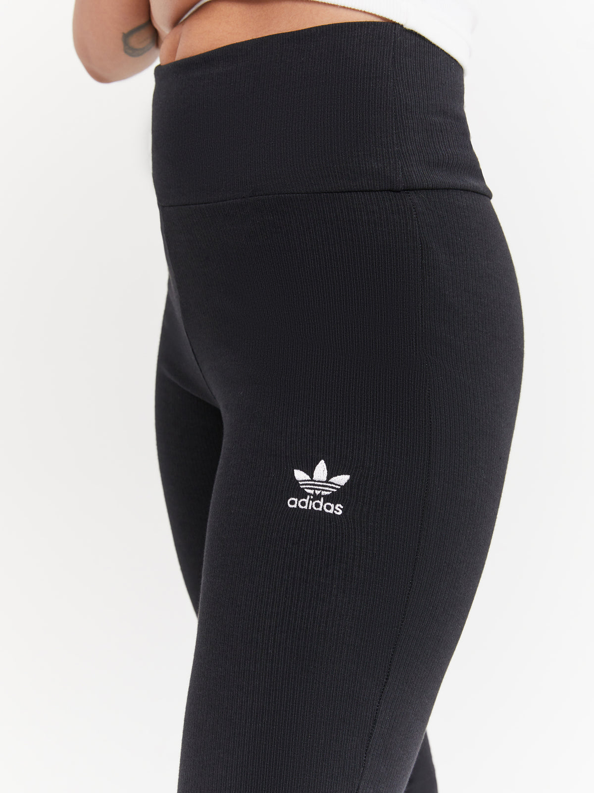 Adidas Essentials Rib Flared Pants in Black | Black