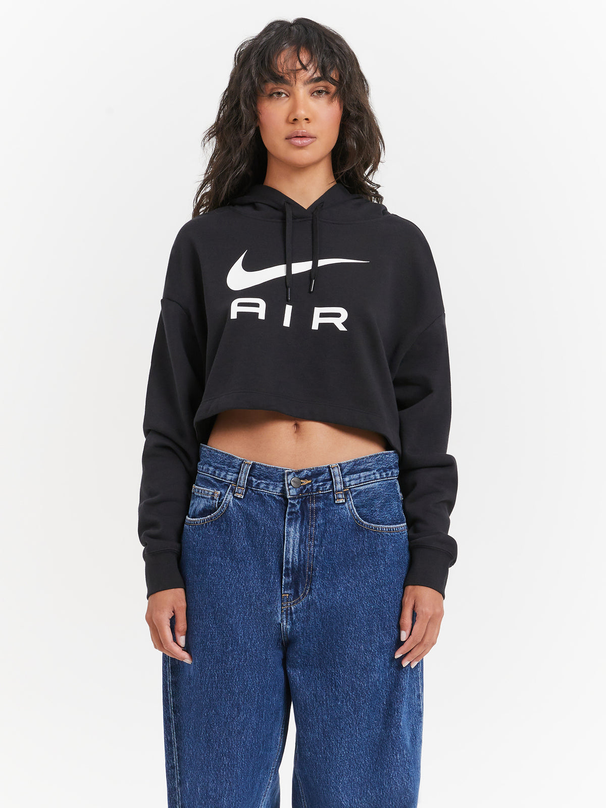 Nike Air Fleece Pullover Hoodie in Black & White | Black/White