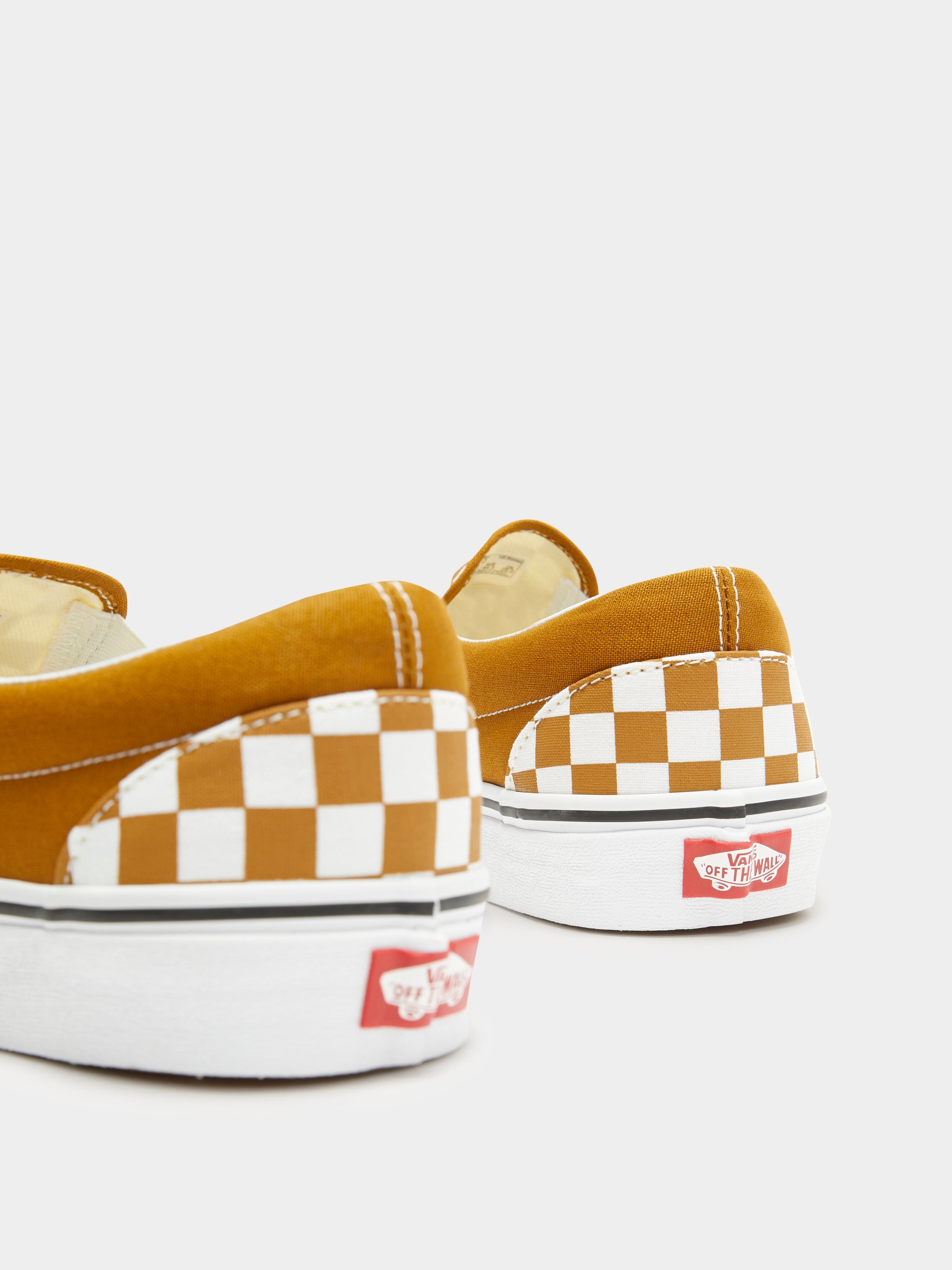 Vans checkerboard clearance slip on ochre