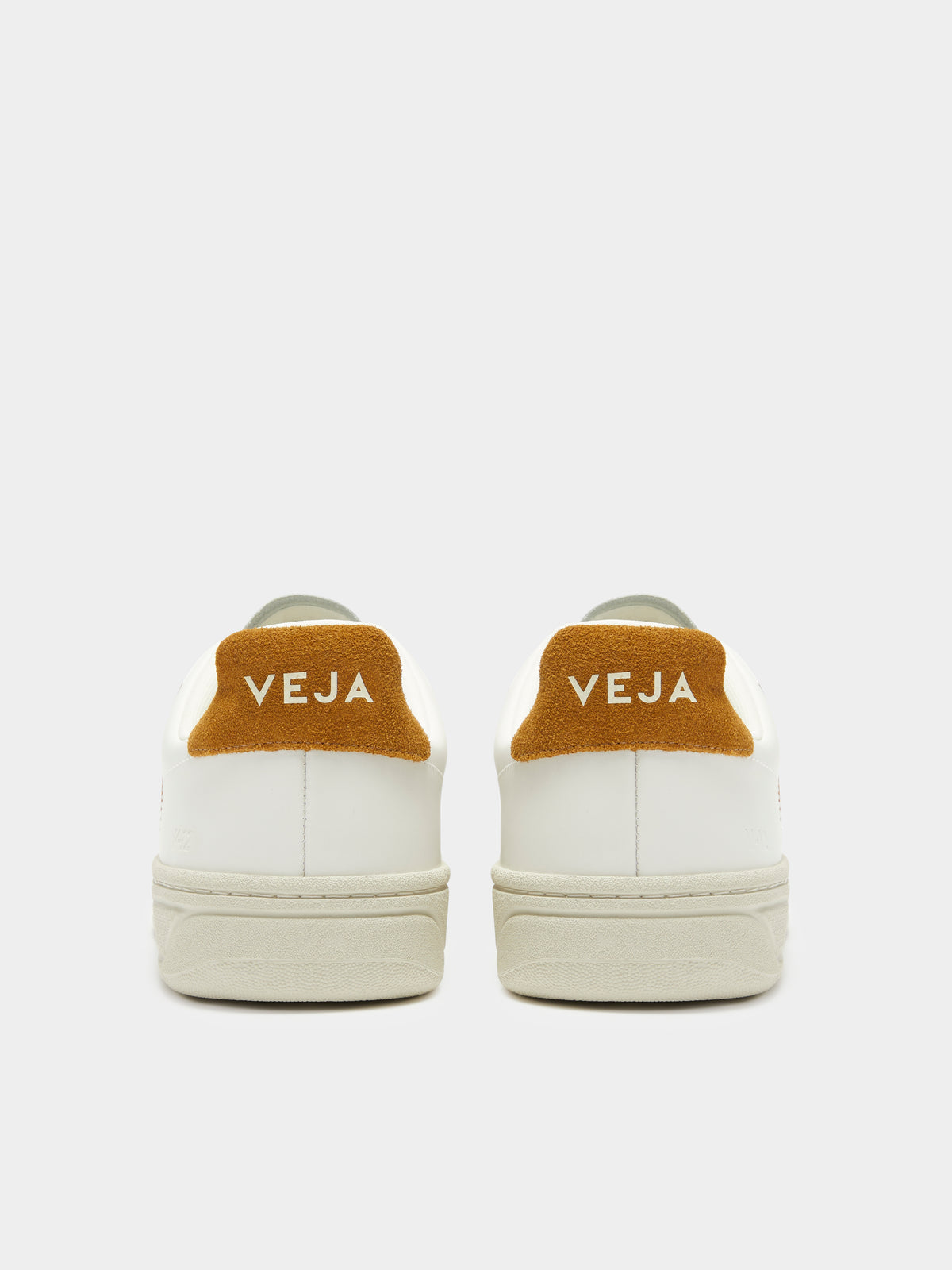 Veja Unisex V10 Leather Sneakers in White & Camel | Camel