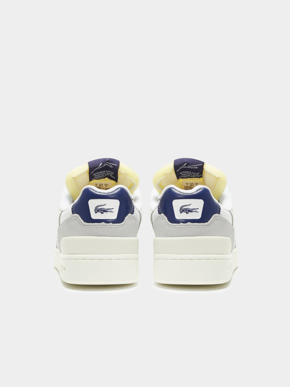 Lacoste Womens T-Clip Sneakers in White & Navy | White/Navy