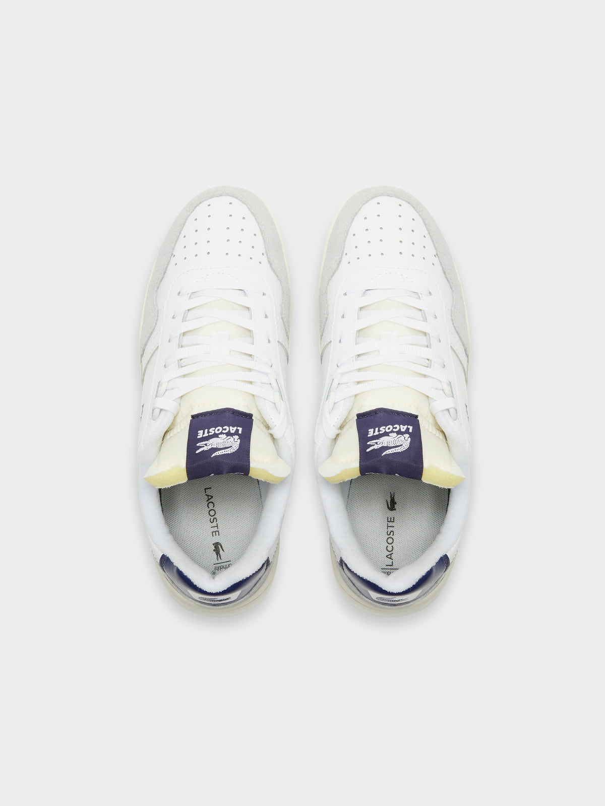 Lacoste Womens T-Clip Sneakers in White & Navy | White/Navy