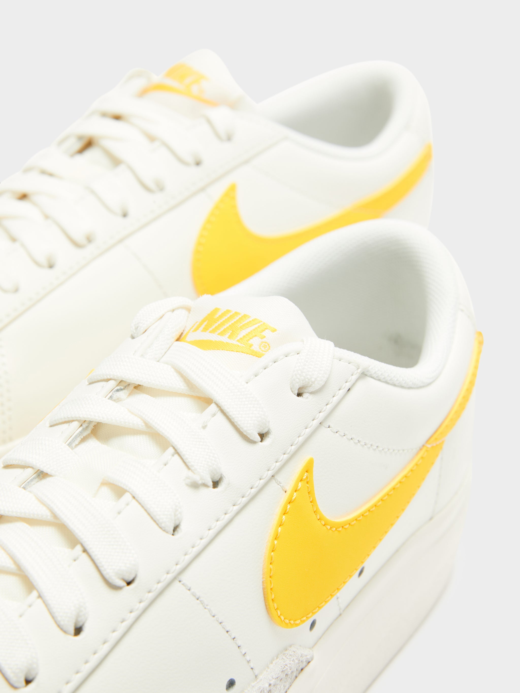 Womens Blazer Low Platform Sneakers in White & Yellow - Glue Store