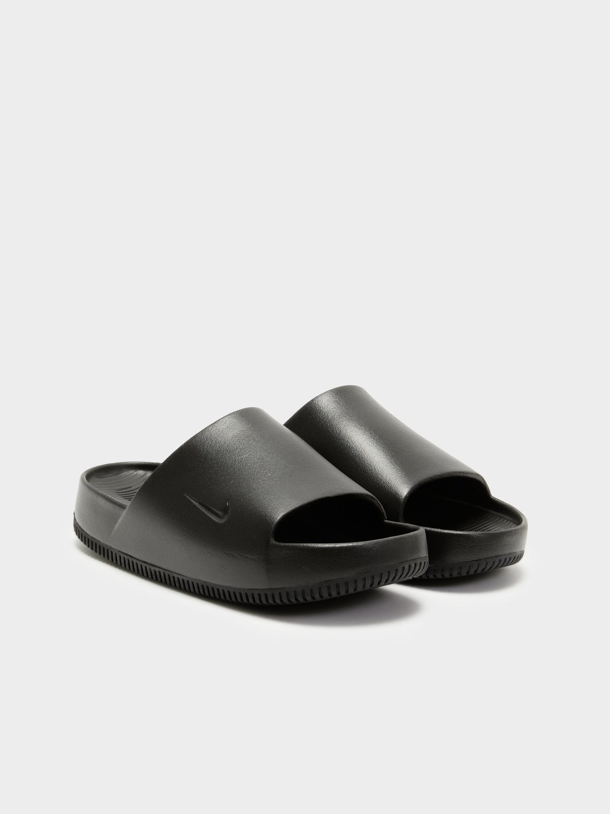 Nike Womens Calm Slides in Black | BLACK/BLACK