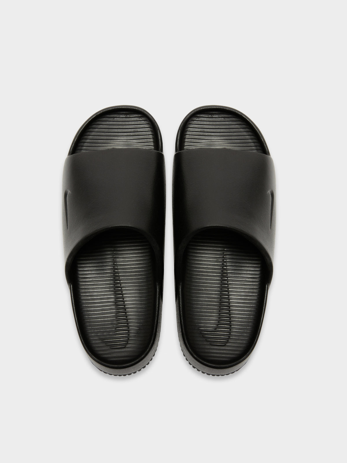 Nike Womens Calm Slides in Black | BLACK/BLACK